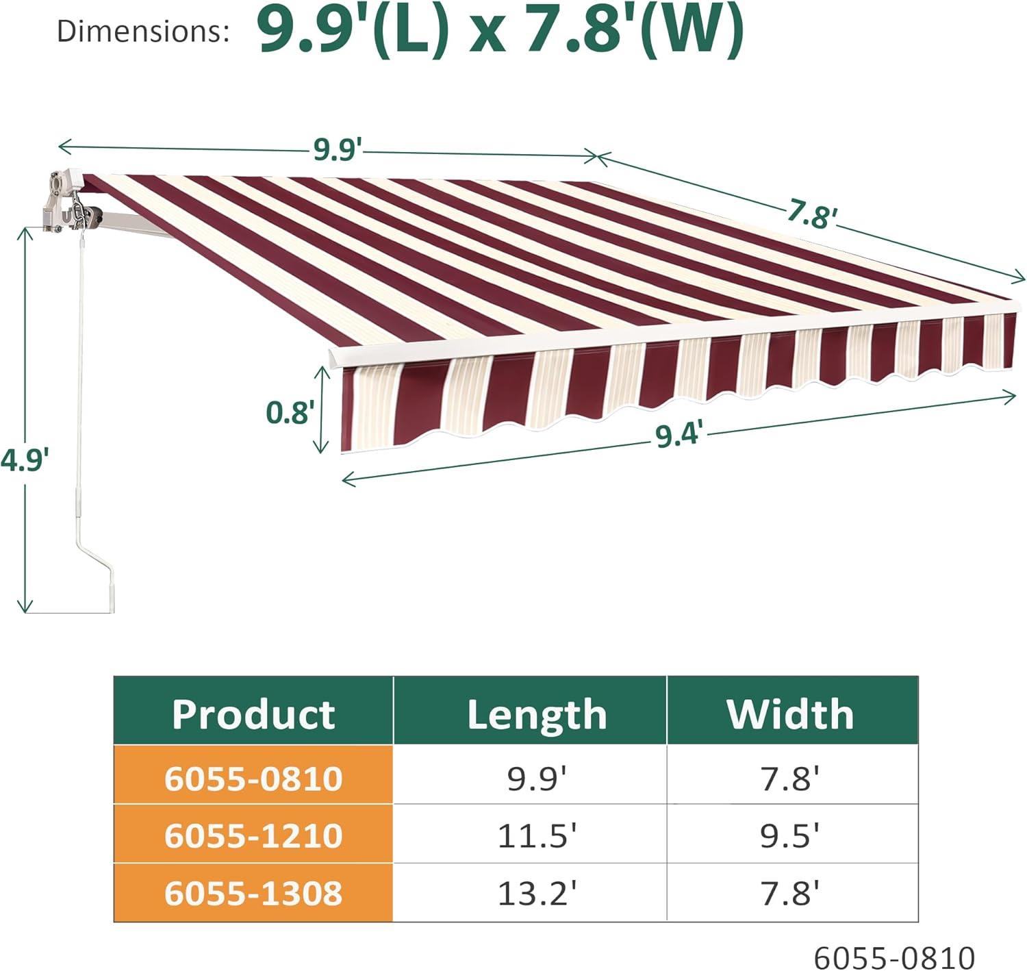 Newacme LLC Freeport Park Alvin 10 ft. W x 8 ft. D Retractable Patio Awning