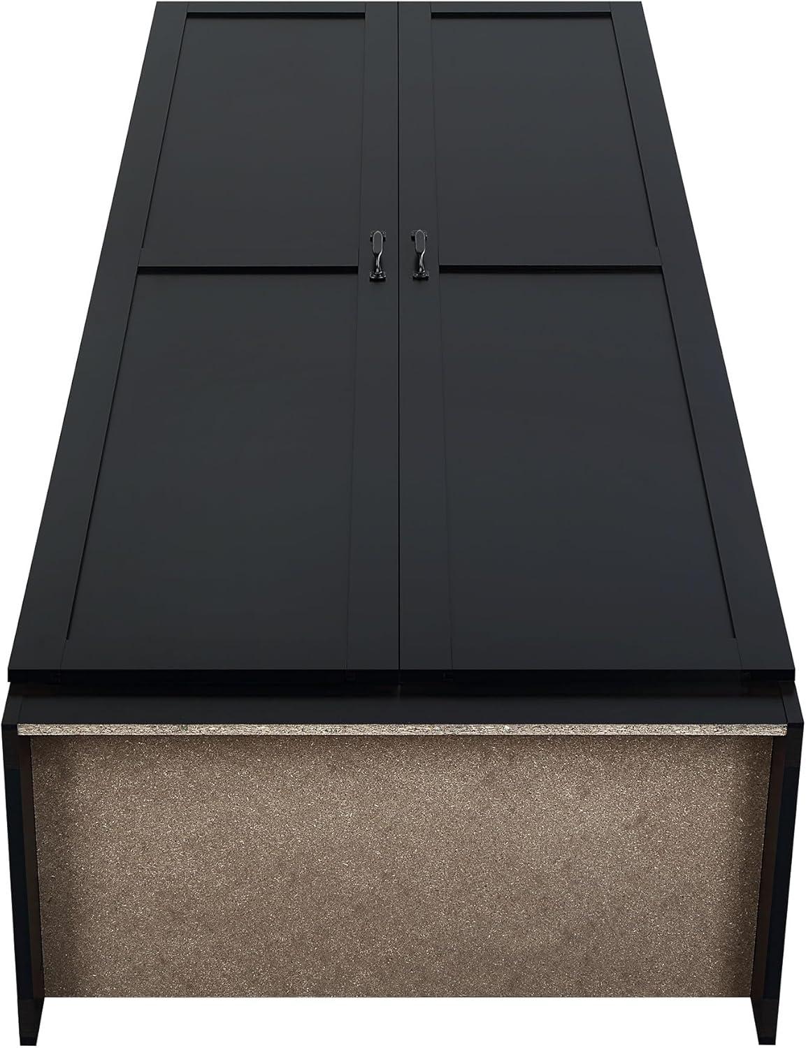 Hopkins Modern 4 Shelf Storage Closet Black - Manhattan Comfort: MDF, European Hinges, 71" High