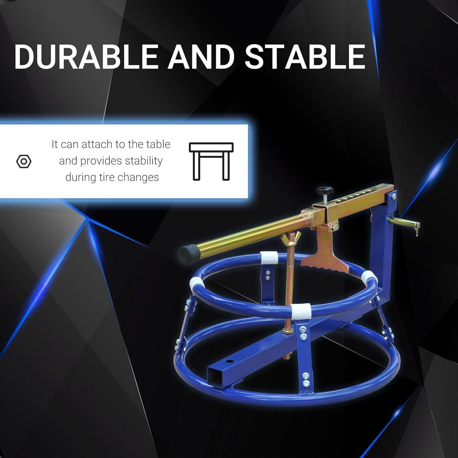 HOMCOM Motorcycle Tire Changer Stand with Adjustable Bead Breaker, Fit for 16-22in Tyres