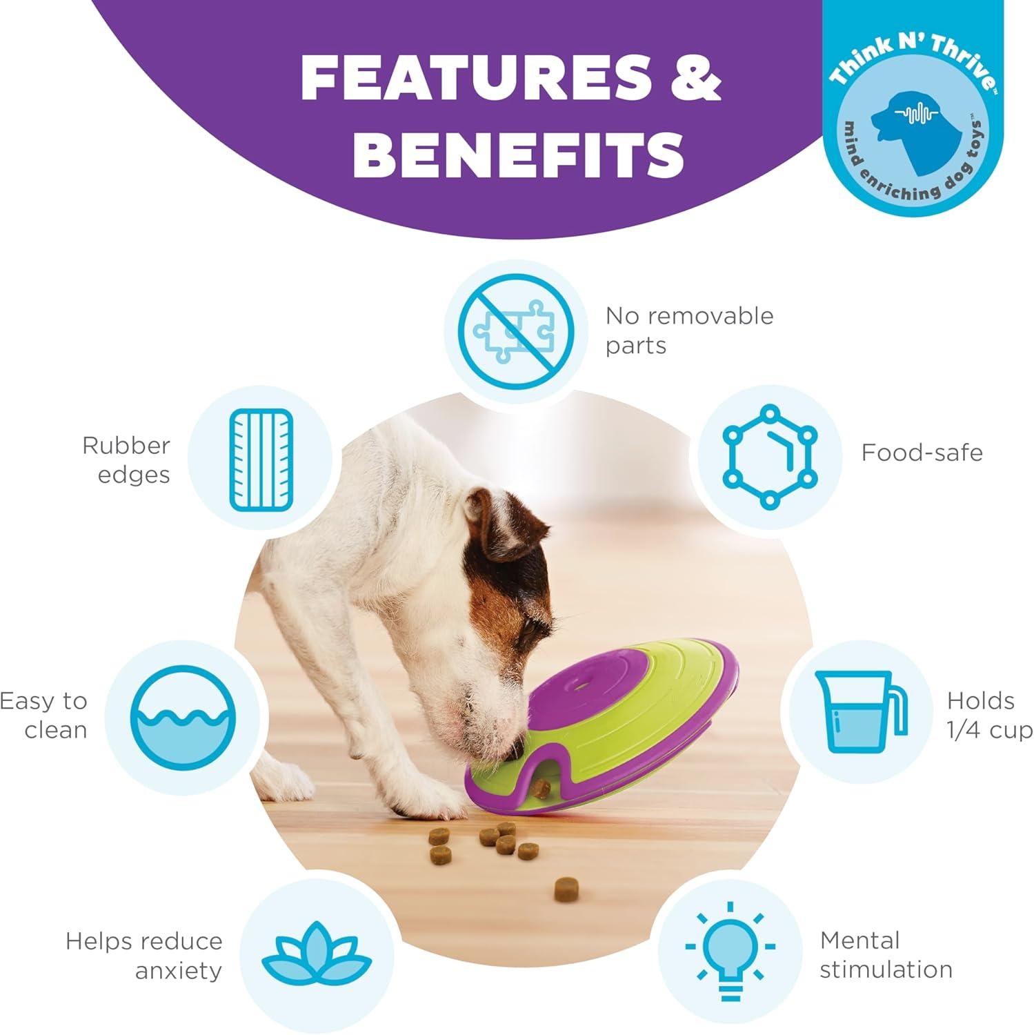 Outward Hound by Nina Ottosson Dog Treat Maze Dog Puzzle Enrichment Toy, Level 2 Intermediate, Green
