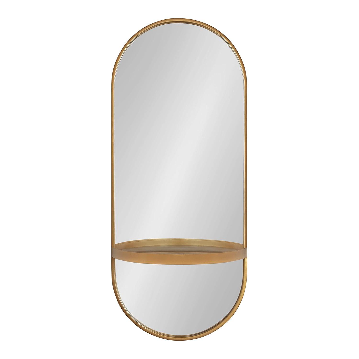 Lumi Metal Flat Mirror with Shelves