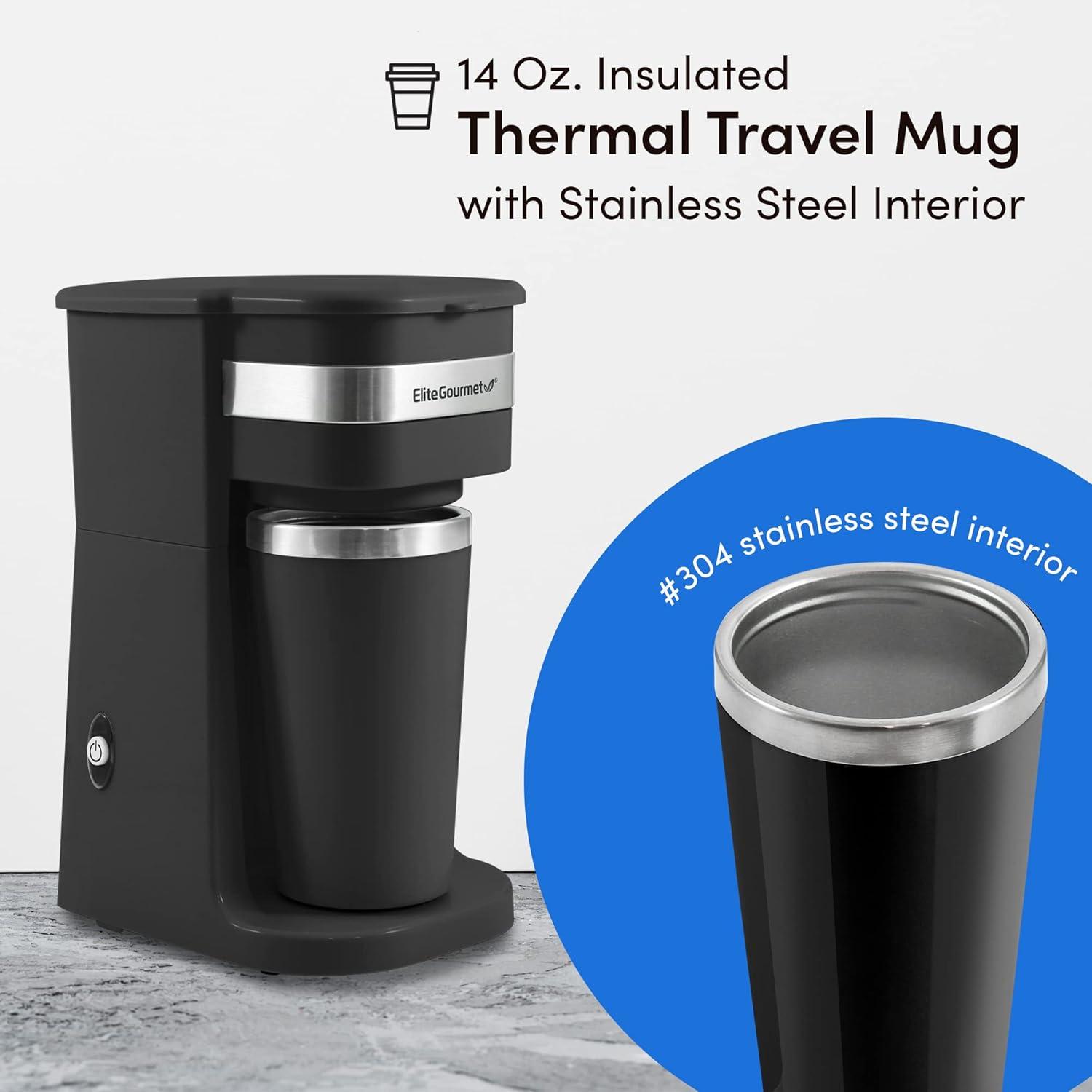 Elite EHC114 Black Personal Single Serve Coffee Maker