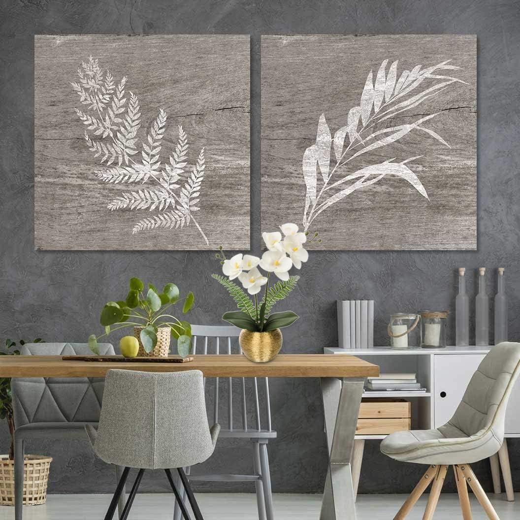 Briful Orchids Artificial Flowers 13'' Fake Orchid Flowers in Gold Ceramic Vase Silk Phalaenopsis White Orchid Flowers for Home Office Wedding Party Table Centerpiece Decor