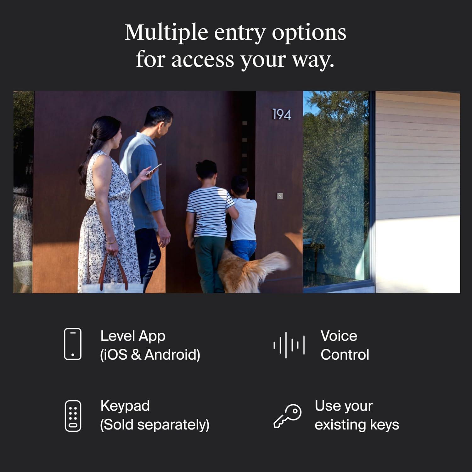 Level Level Bolt Connect Wi-Fi and Bluetooth Retrofit Smart Deadbolt with App, and Voice Assistant Access