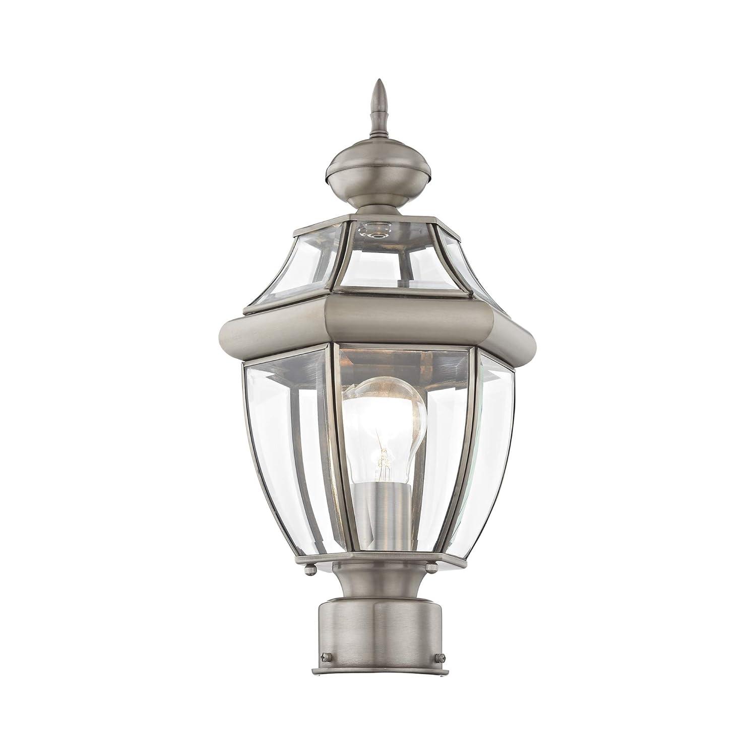 Lighting Lumens Outdoor Post Lantern Pendant Lighting Fixture - with Clear Glass Shade