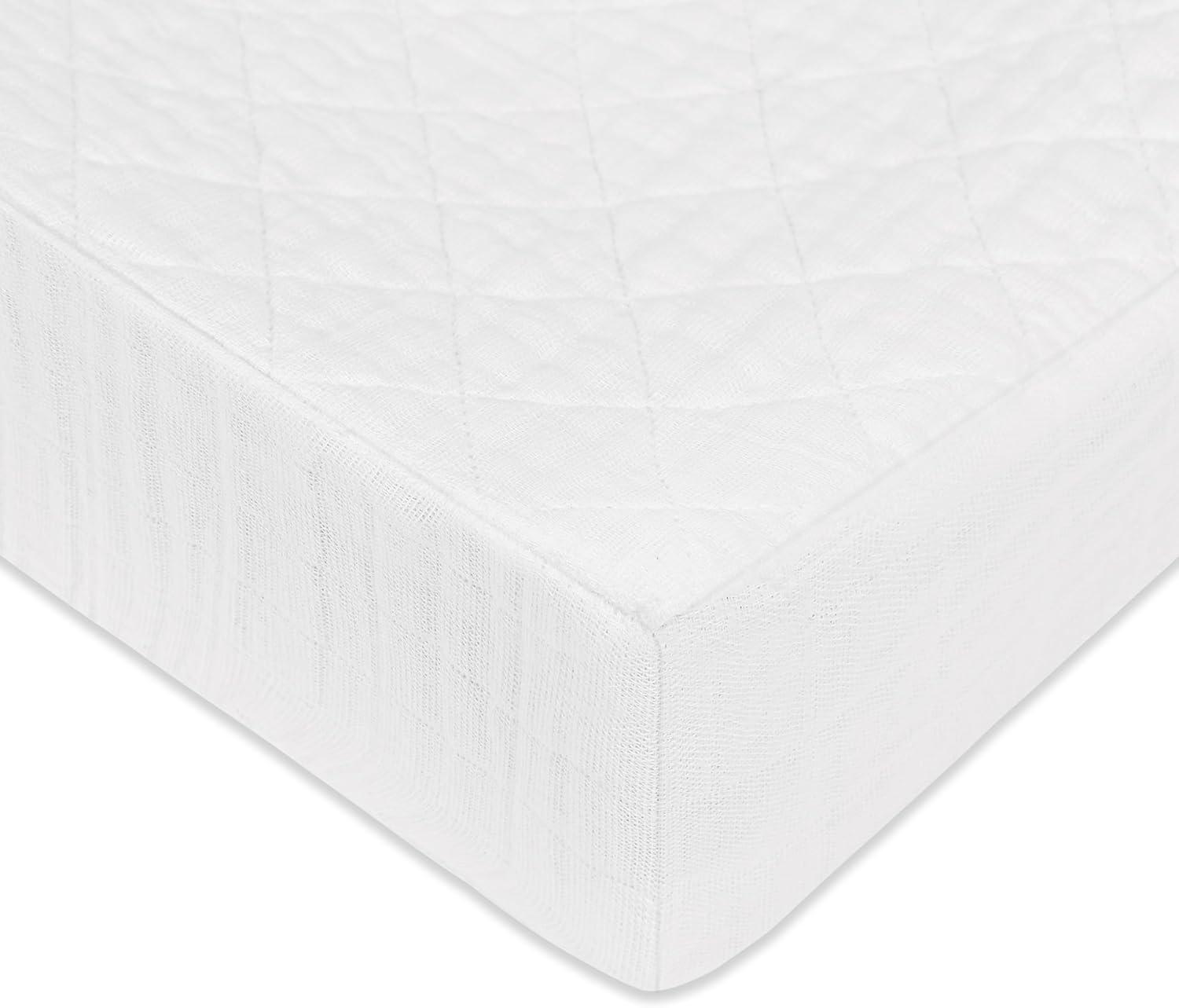babyletto Plain White Quilted Muslin Changing Pad Cover