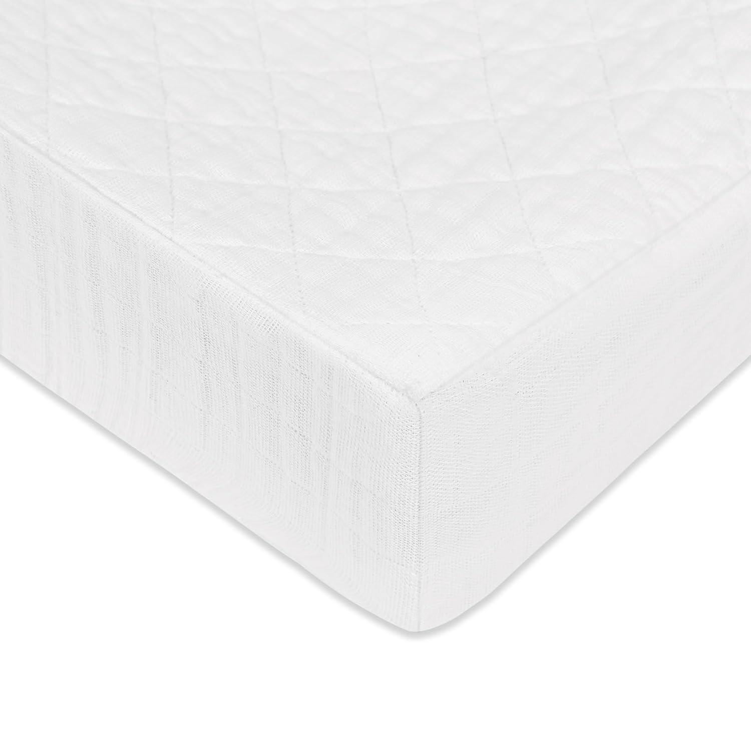 babyletto Plain White Quilted Muslin Changing Pad Cover