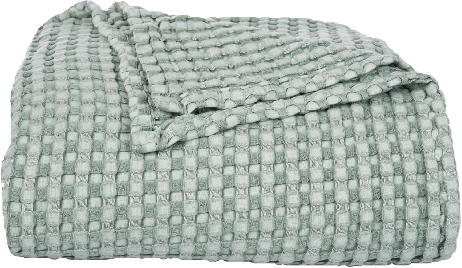 C&F Home Sage Bamboo Cotton Waffle Cooling Throw Blanket