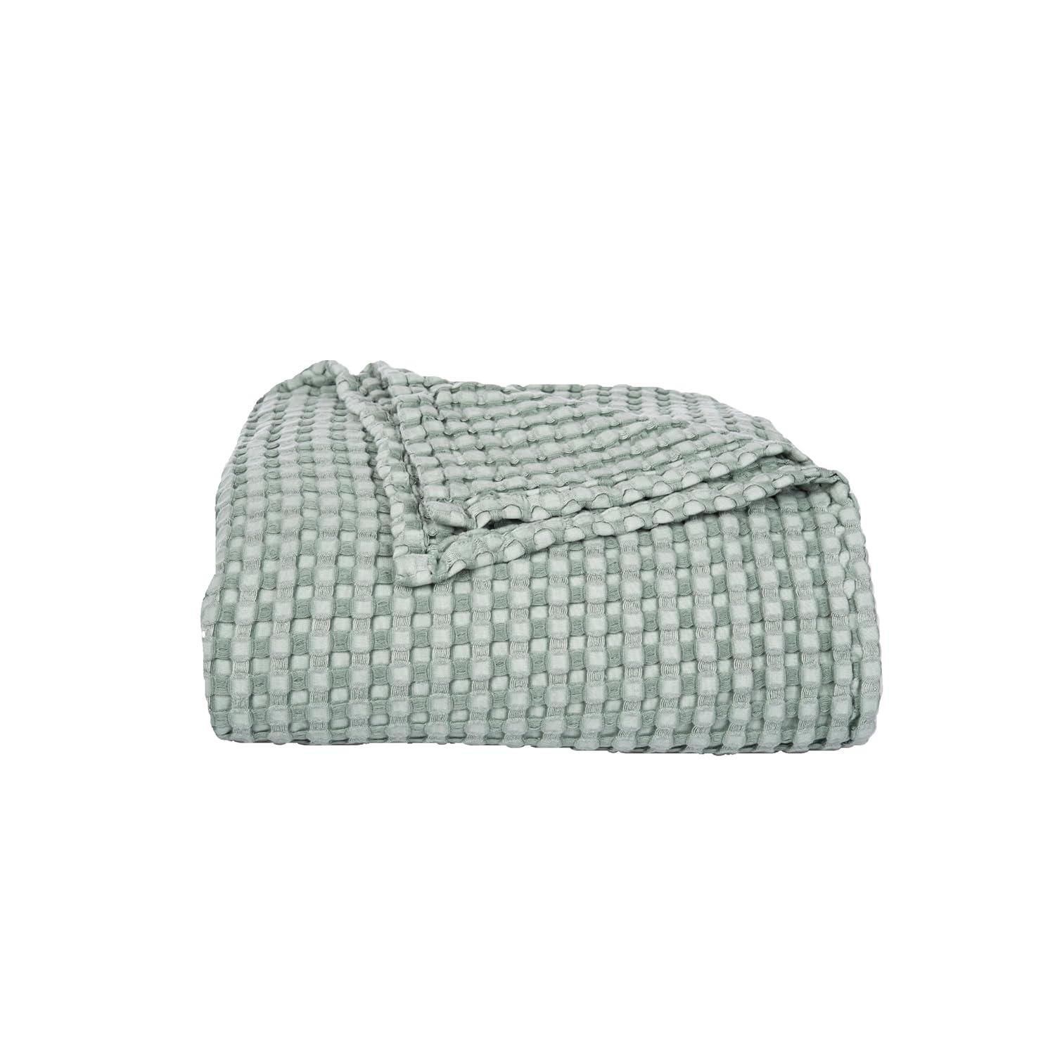 C&F Home Sage Bamboo Cotton Waffle Cooling Throw Blanket