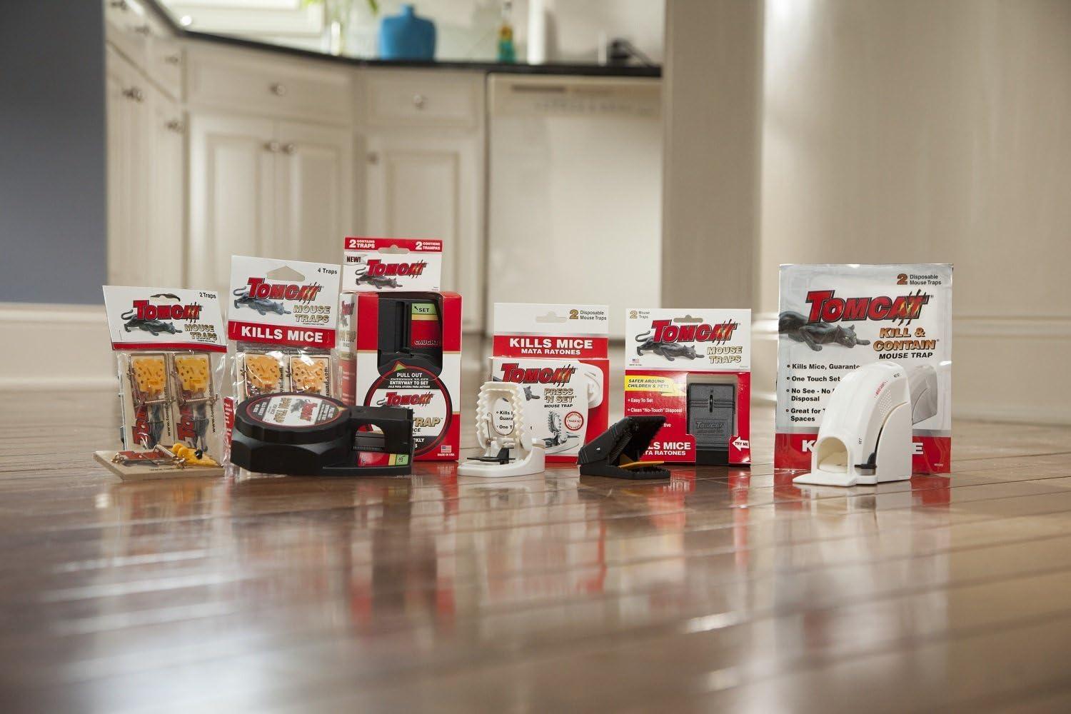 (2 pack) Tomcat Mouse Snap Traps, Contains 2 Traps, No-Touch Disposal, Easy to Set