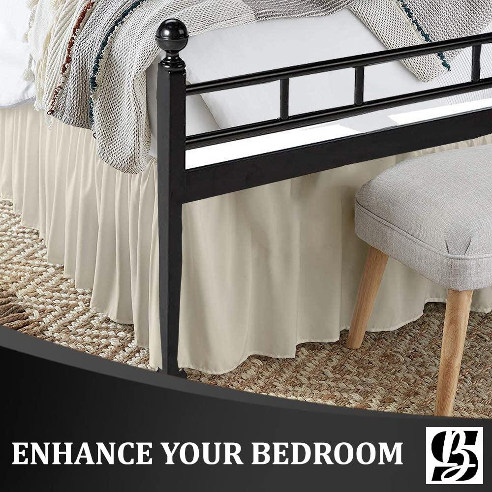 Fresh Ideas Fresh Ideas Ruffled Poplin Bed Skirt, 14" Drop Length