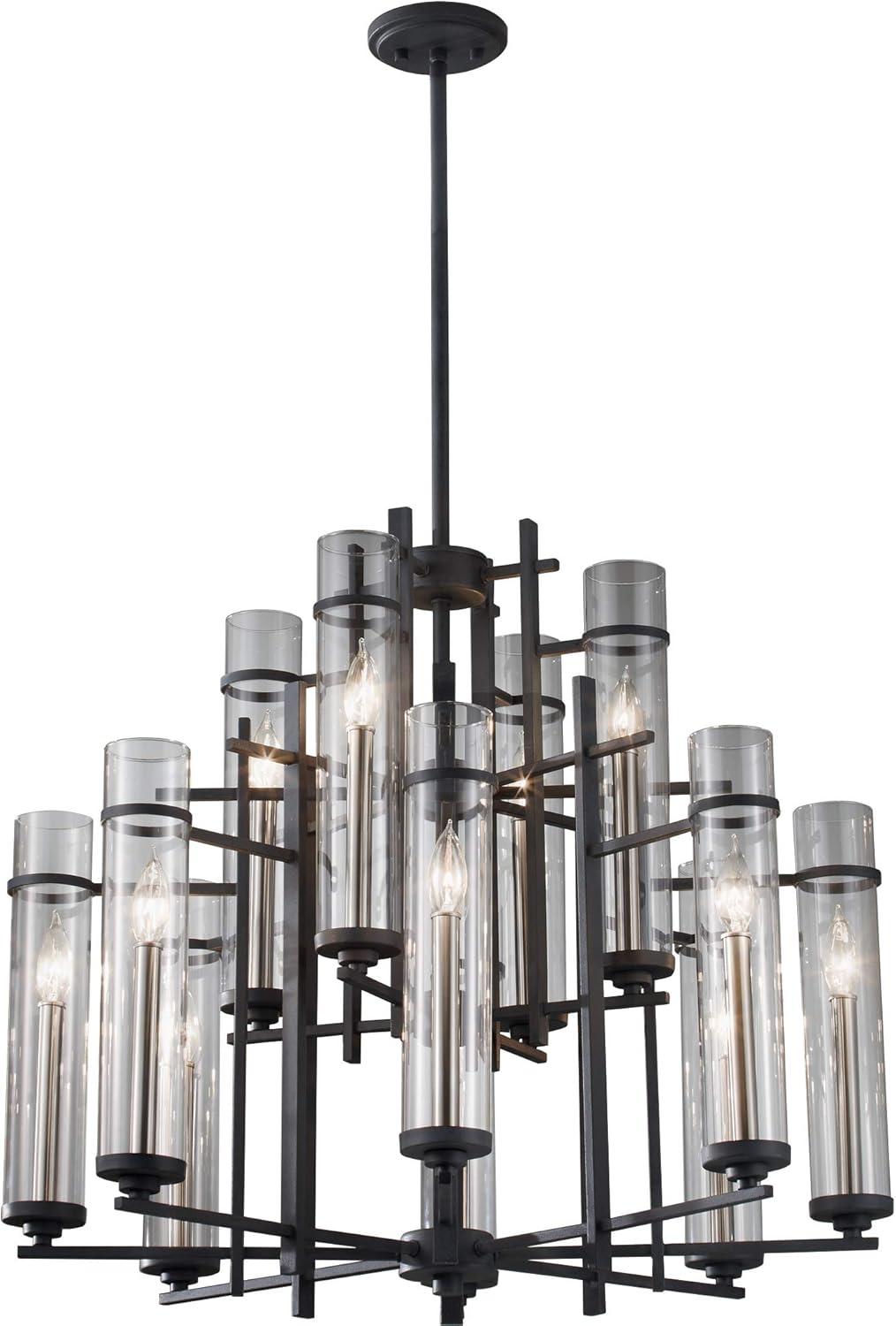 Generation Lighting Ethan 30" Forged Iron 2-Tier 12-Light Chandelier