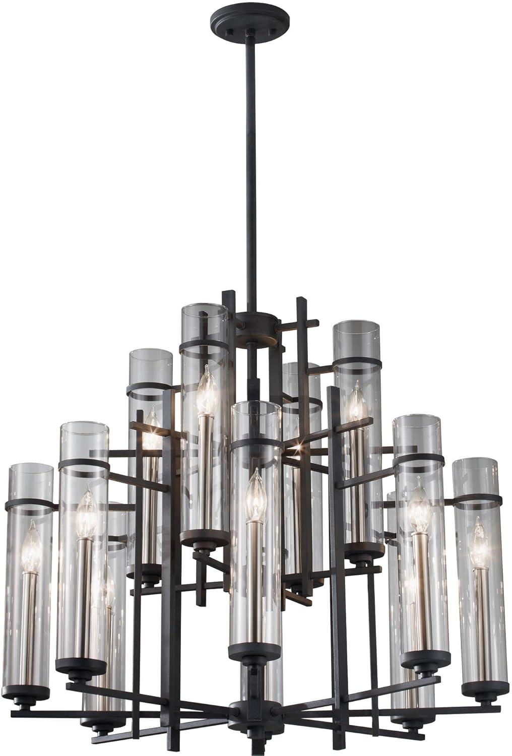 Generation Lighting Ethan 30" Forged Iron 2-Tier 12-Light Chandelier