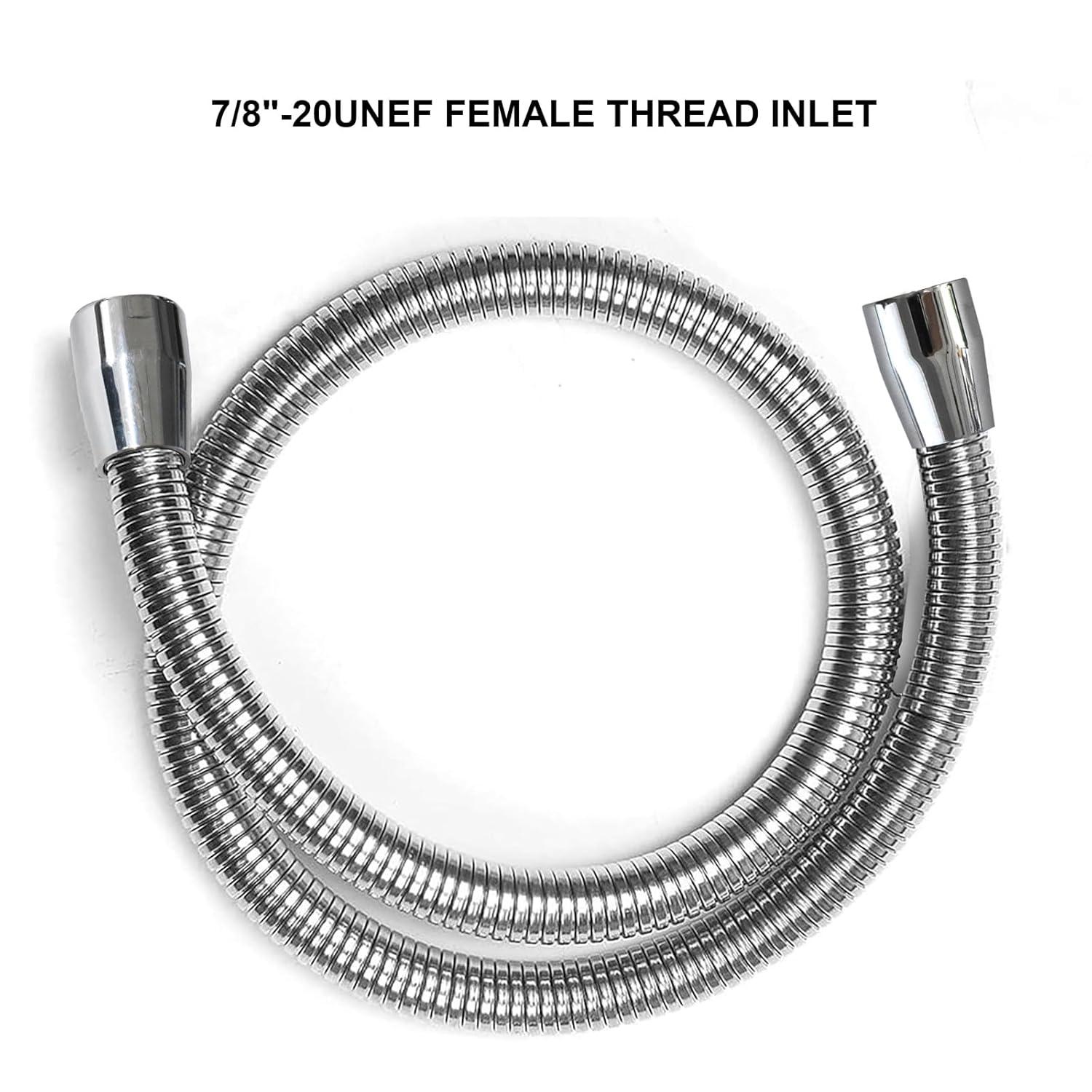 KWODE Pre-rinse Hose 38 Inch Flexible Stainless Replacement Hose for All Brand Commercial Kitchen Sink Faucet with 7/8”-20NPT Female Thread (96CM/38”)