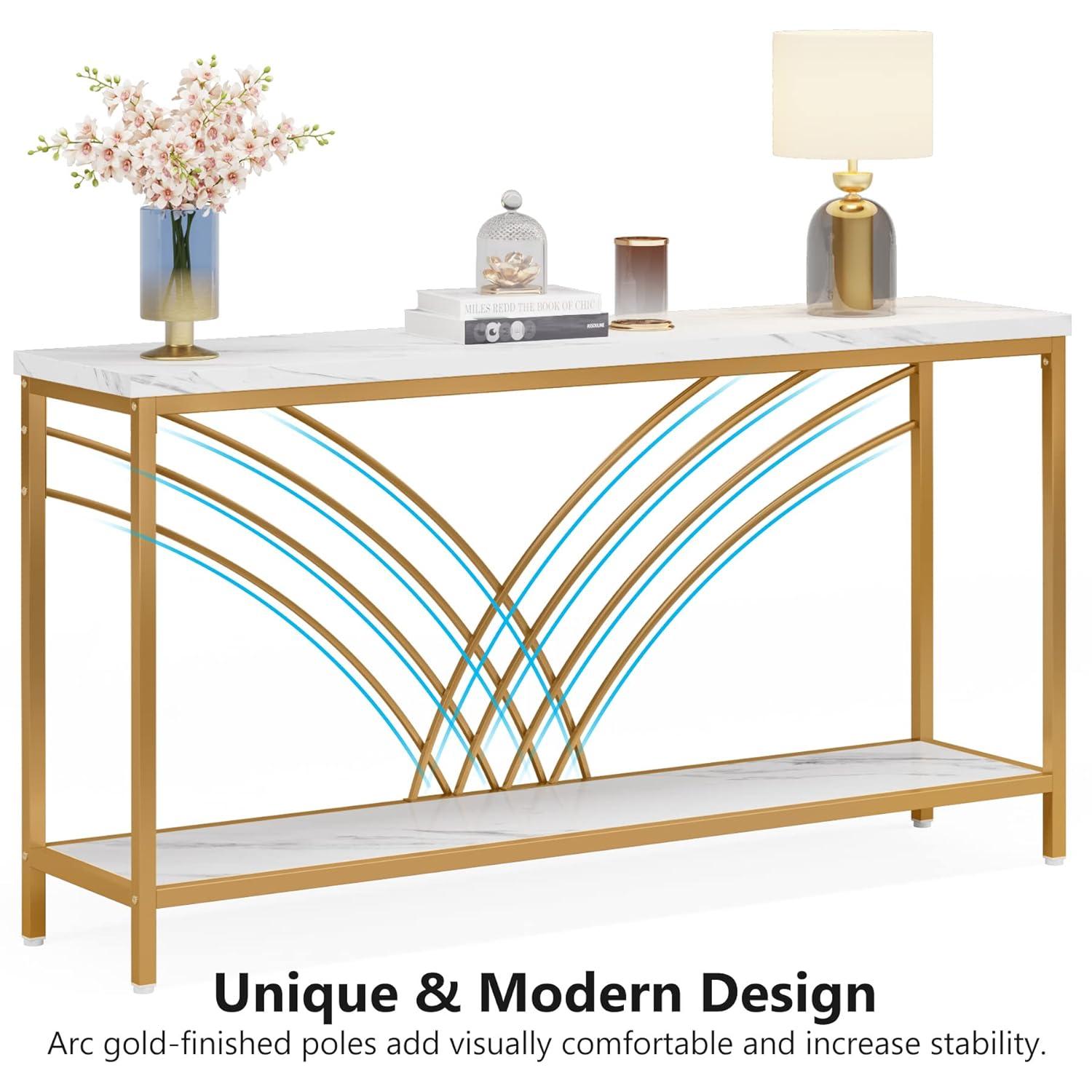 Tribesigns 70.9 inch Extra Long Console Table, Industrial Sofa Table Behind Couch with 2 Tier Storage Shelf, Narrow Entryway Hallway Accent Table for Living Room, Grey