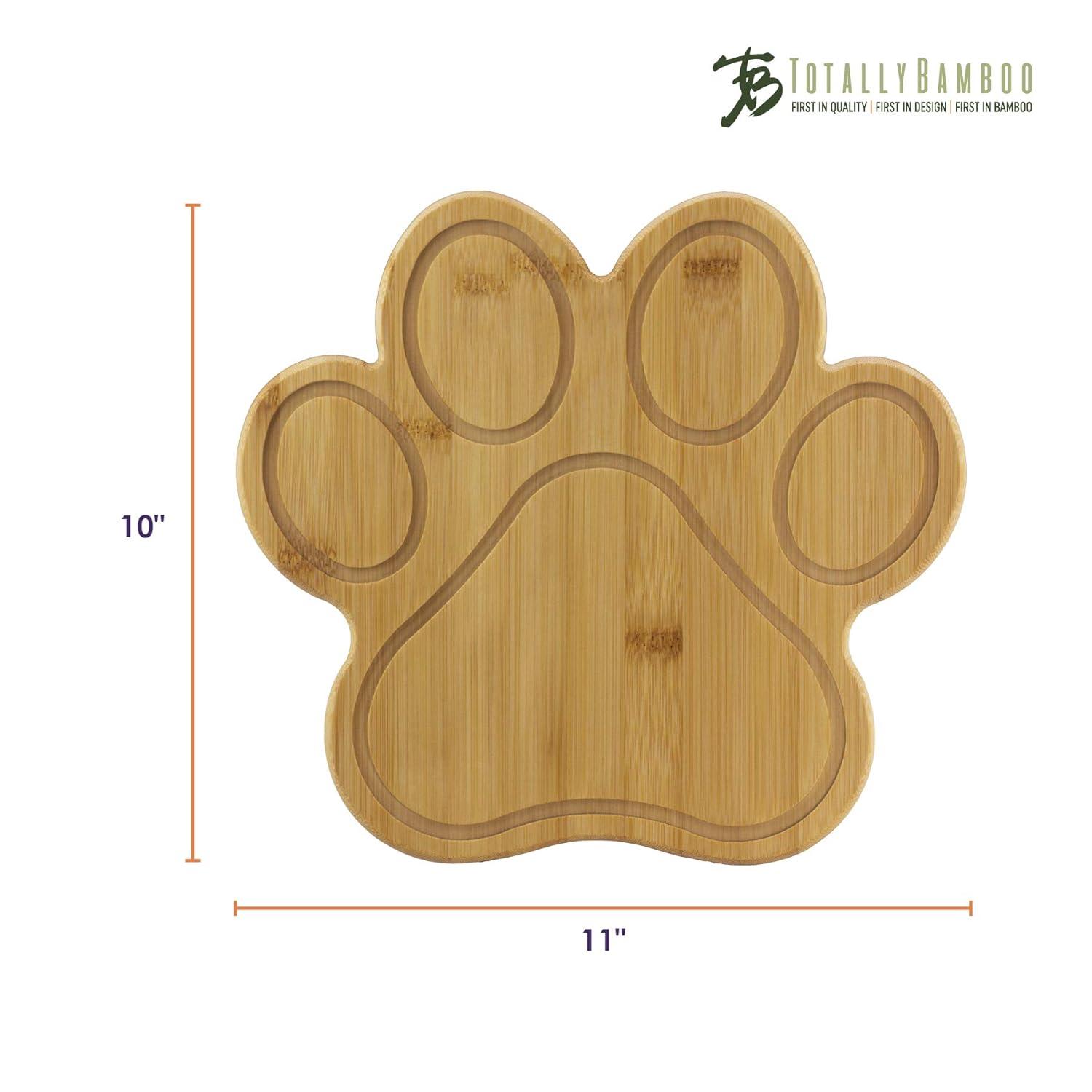 Totally Bamboo Paw Shaped Bamboo Serving And Cutting Board, 11" x 10", Natural