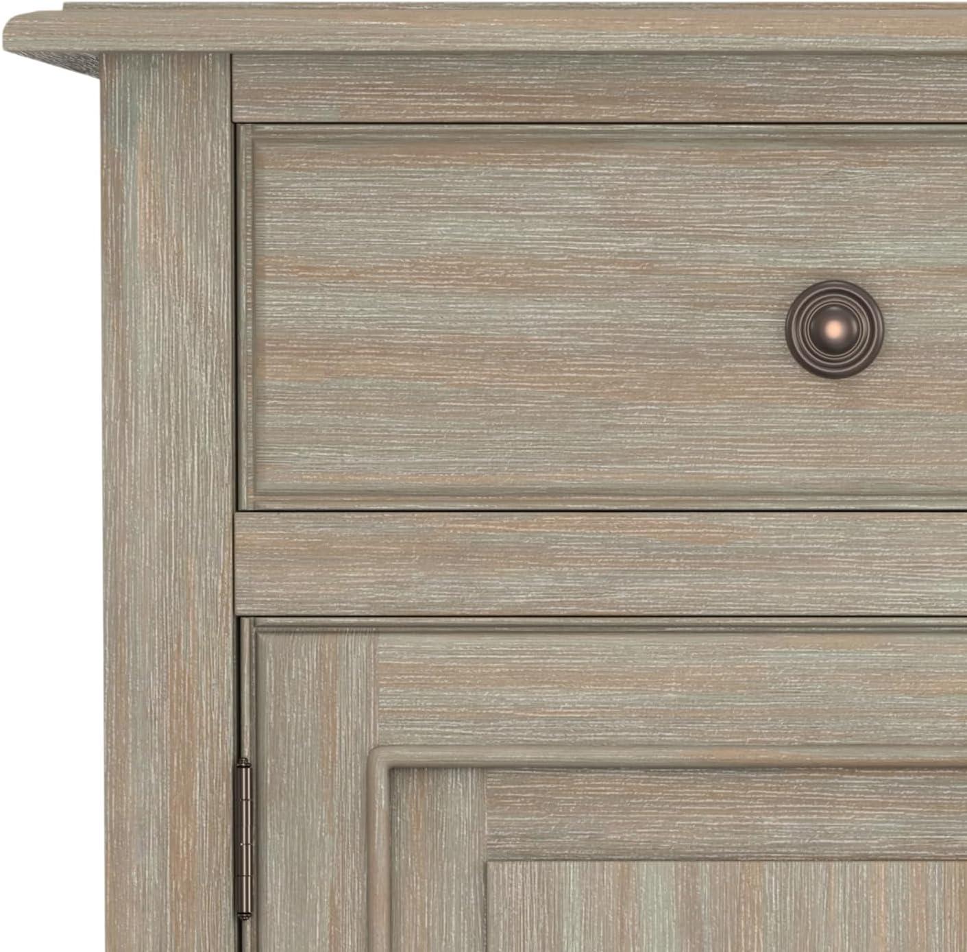 Simpli Home Connaught 40"W Solid Wood 2-Shelf Entryway Storage Cabinet with 2 Storage Drawers
