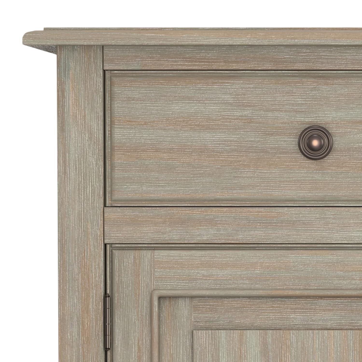 Simpli Home Connaught 40"W Solid Wood 2-Shelf Entryway Storage Cabinet with 2 Storage Drawers
