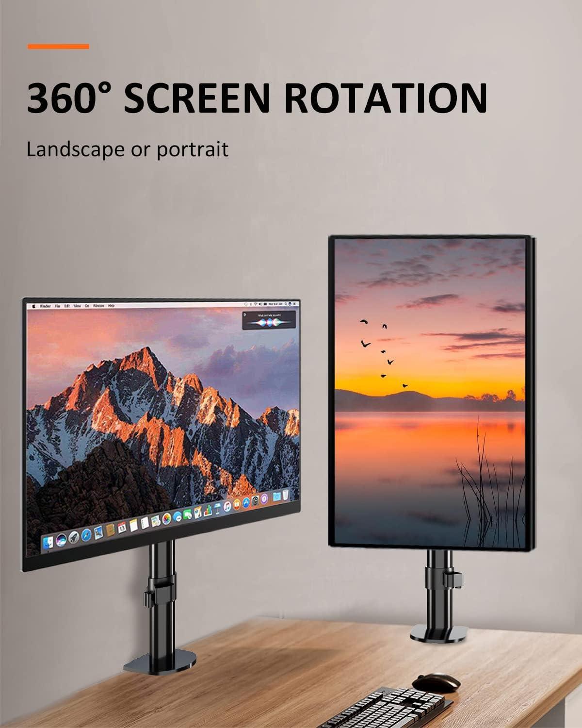 suptek Single Monitor Desk Mount for Most 13" to 32" Monitor Screens up to 22lbs, LCD LED Monitor Mount for 1 / One Monitor Adjustable Height and Angle Monitor Stand (MD9401)