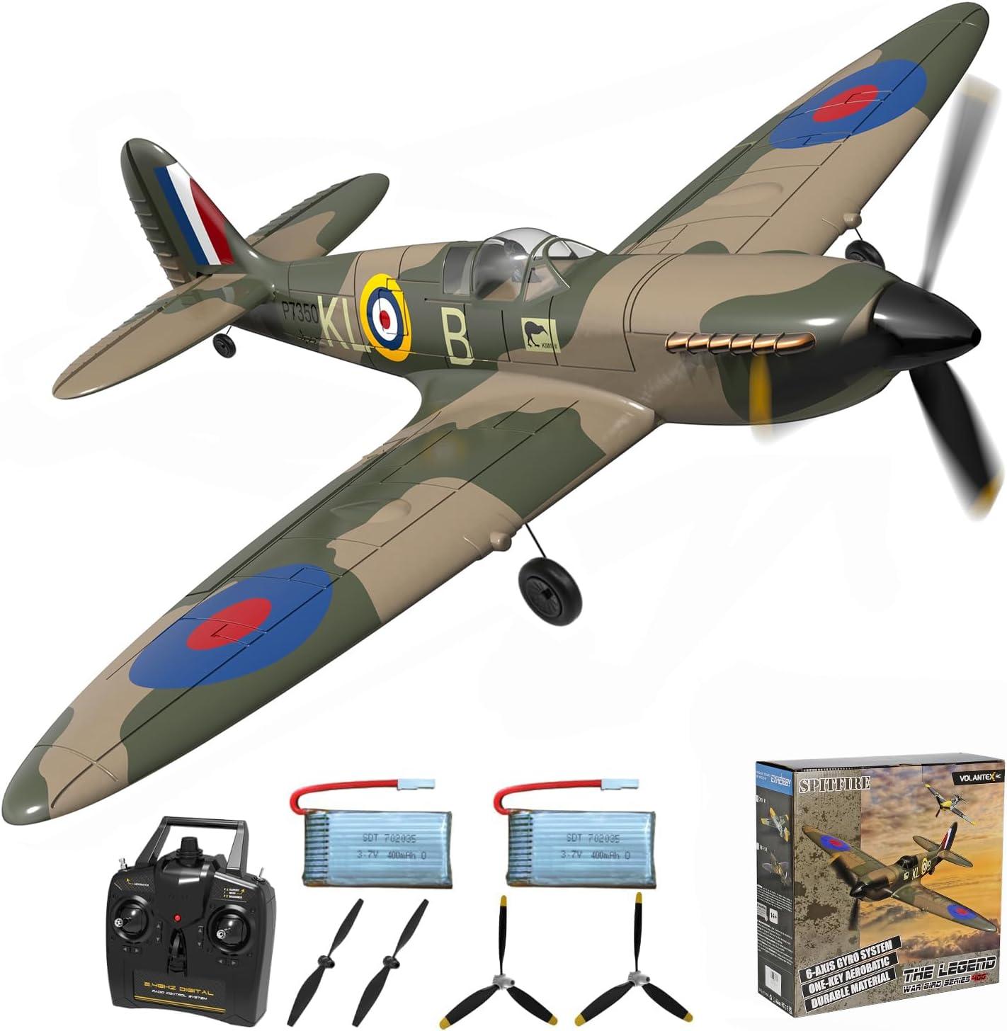 Open Box 4-CH Spitfire One Key Remote Control Airplane with Xpilot Stabilizer