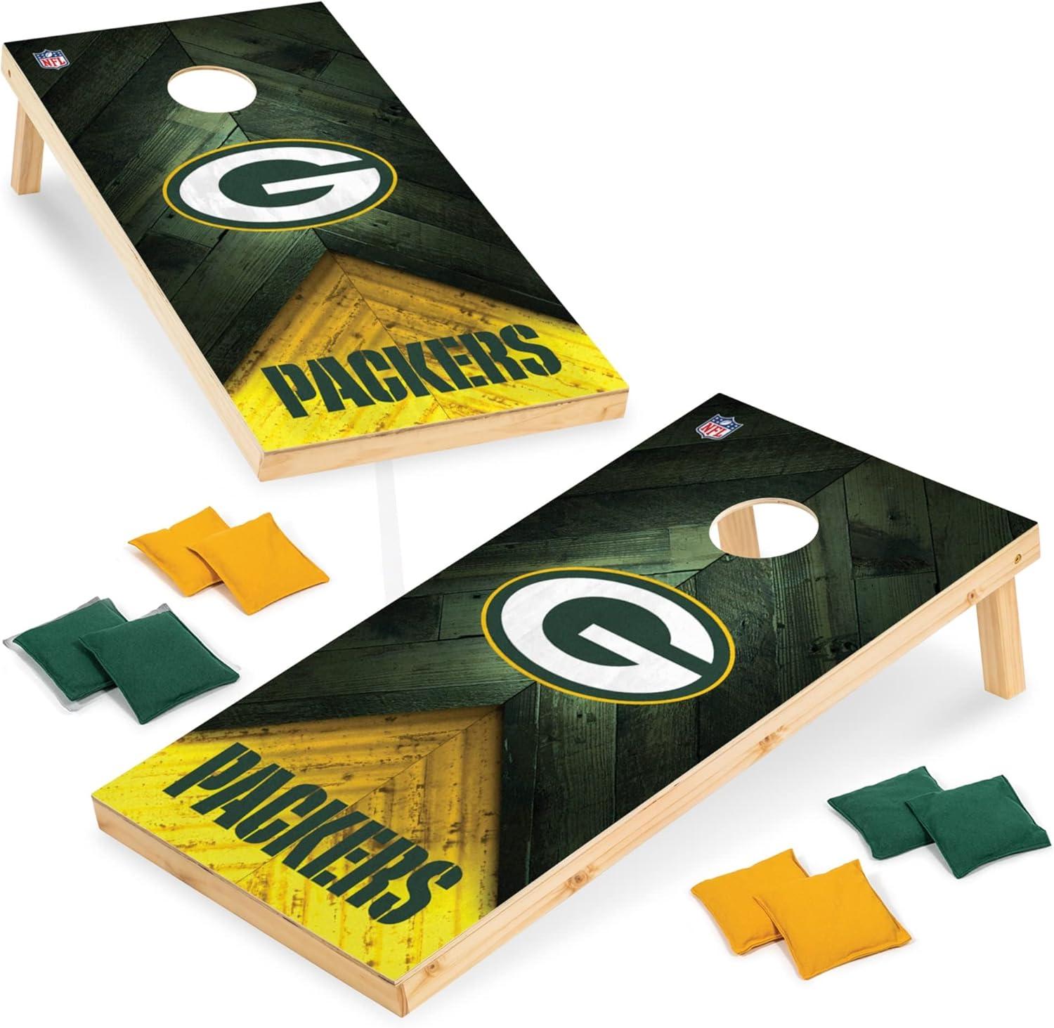 NFL Green Bay Packers 2'x4' Wood Cornhole Set