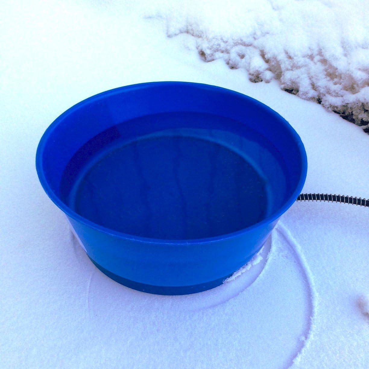 Farm Innovators R-19A 1.5 Gallon Electric Heated Pet Water Bowl with Thermostatic Control and Anti Chew Cord Protector, 60 Watt, Blue