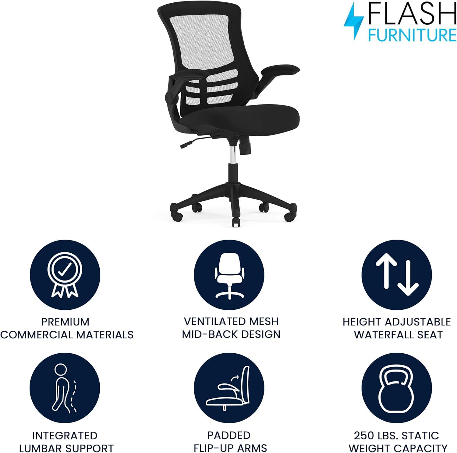 Jayetta Mid-Back Mesh Swivel Ergonomic Office Chair with Flip-Up Arms