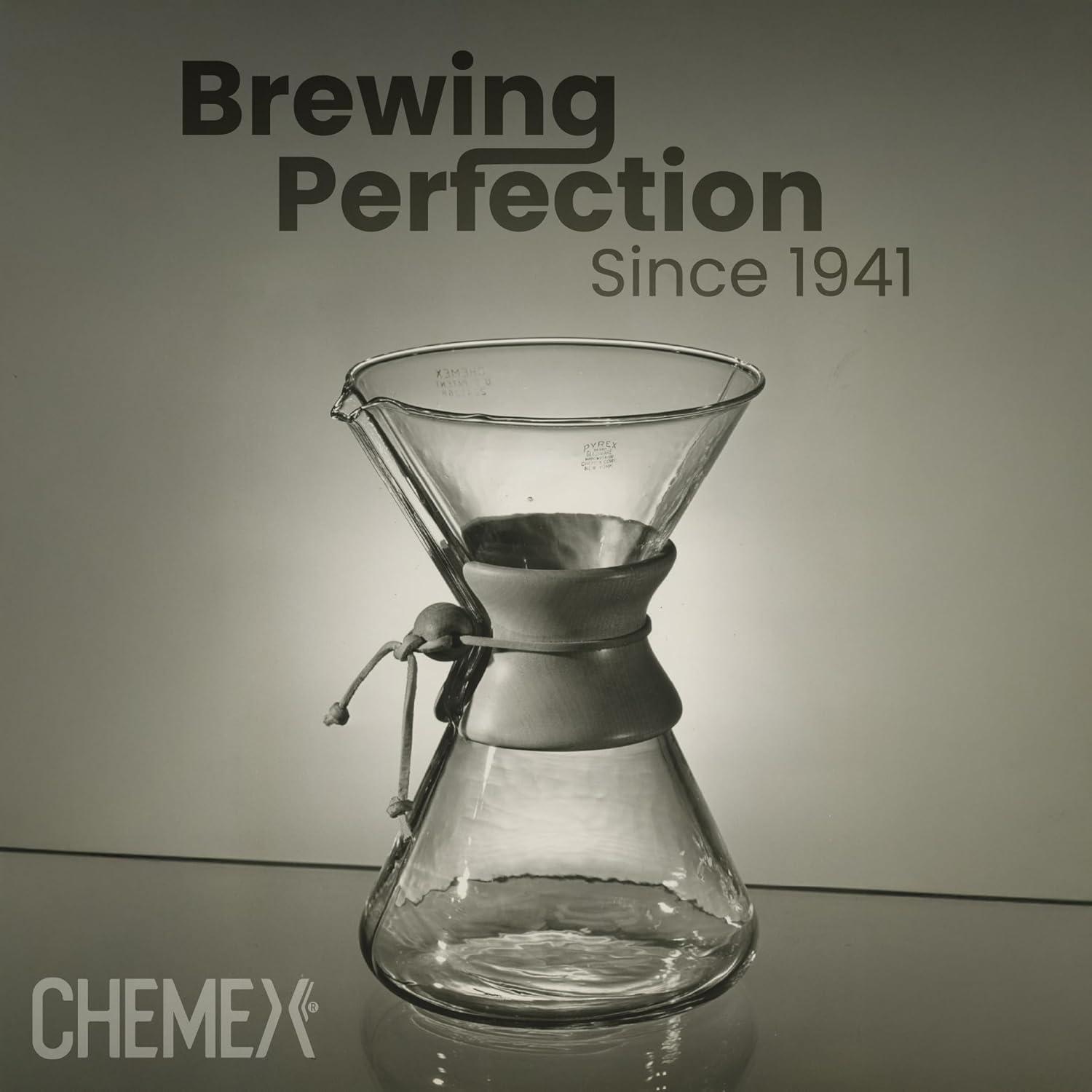 Chemex ® 8-Cup Glass Pour-Over Coffee Maker with Natural Wood Collar