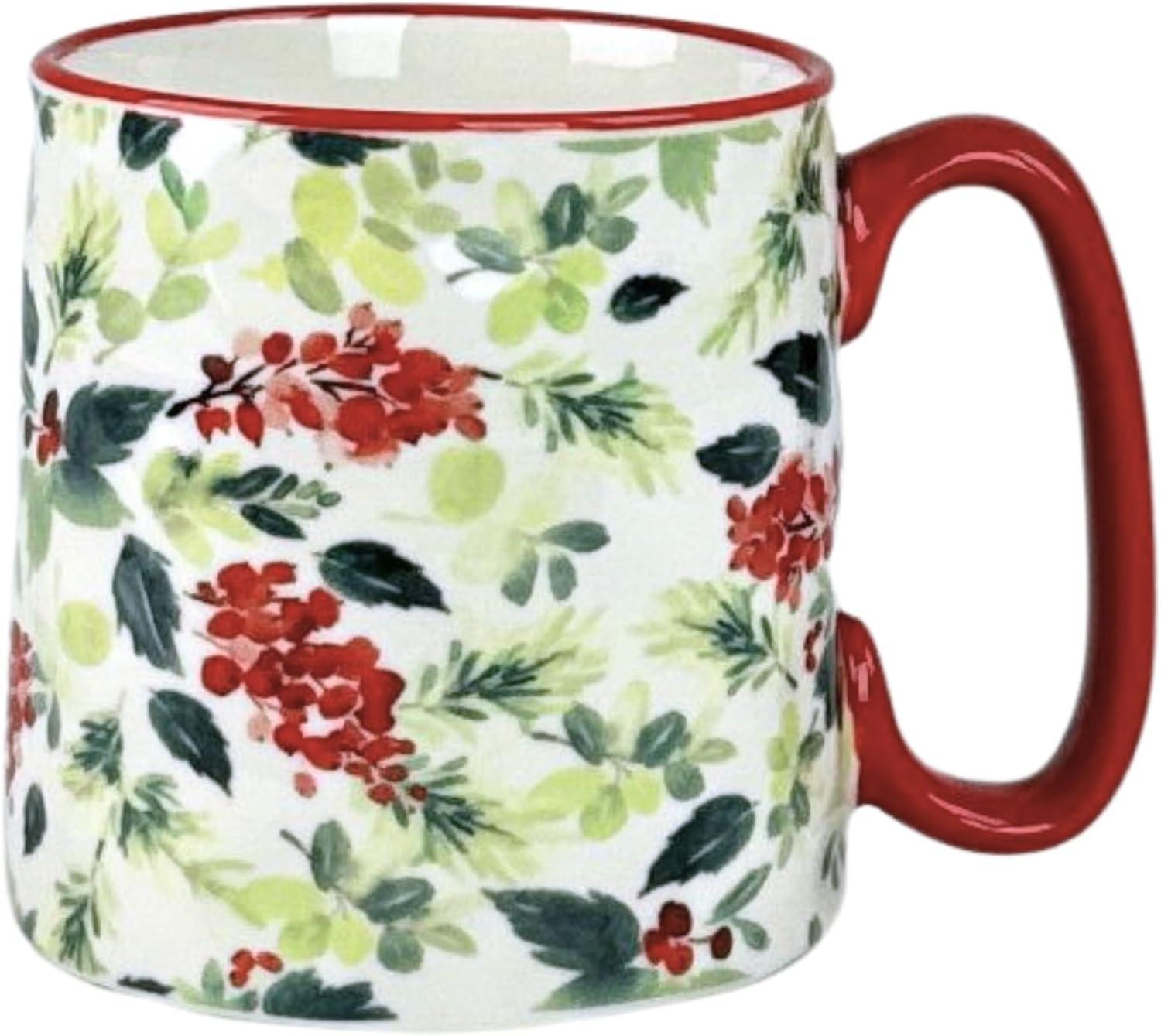 Ten Strawberry Street Bella 4-pc Green & Red Holly Mugs