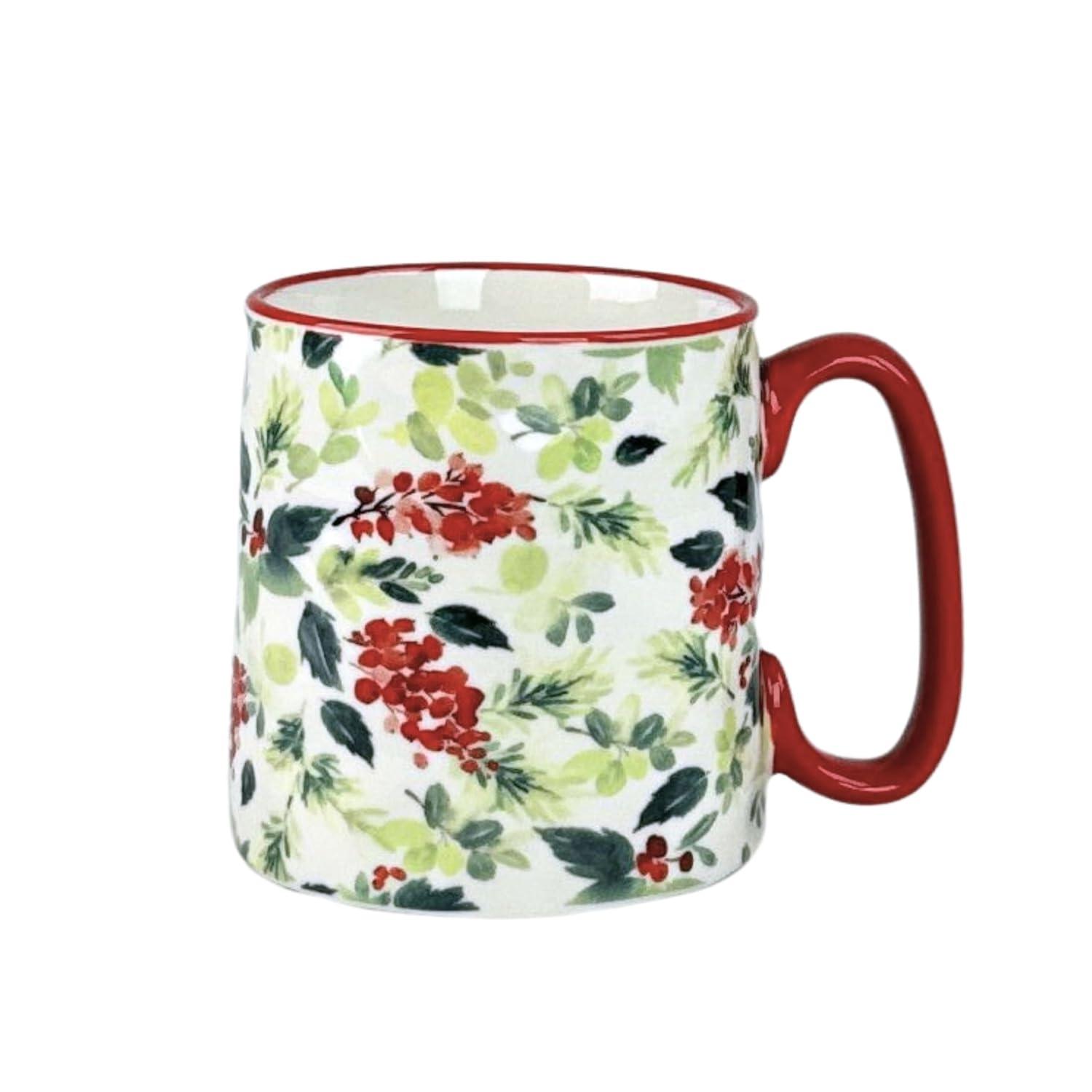 Ten Strawberry Street Bella 4-pc Green & Red Holly Mugs