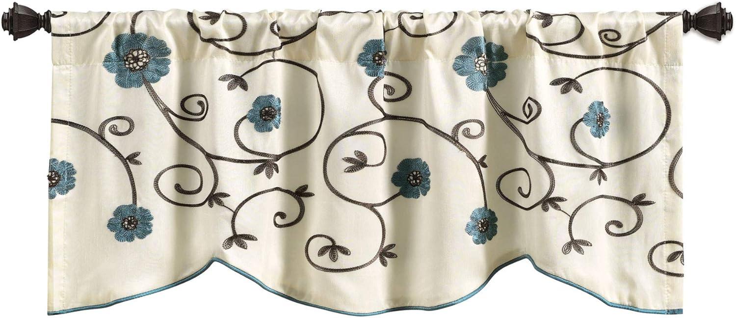 Lush Decor Floral Scalloped 42'' W Window Valance