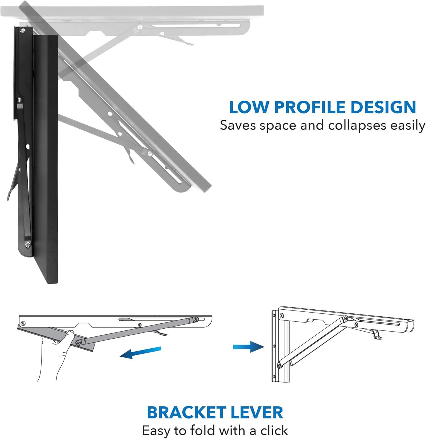 Mount-It! Heavy Duty Drop Down Table, Wall Mounted Drop Leaf Tables, Collapsible, Folding Workbench for Home Office, Laundry Room, Garage, Basement