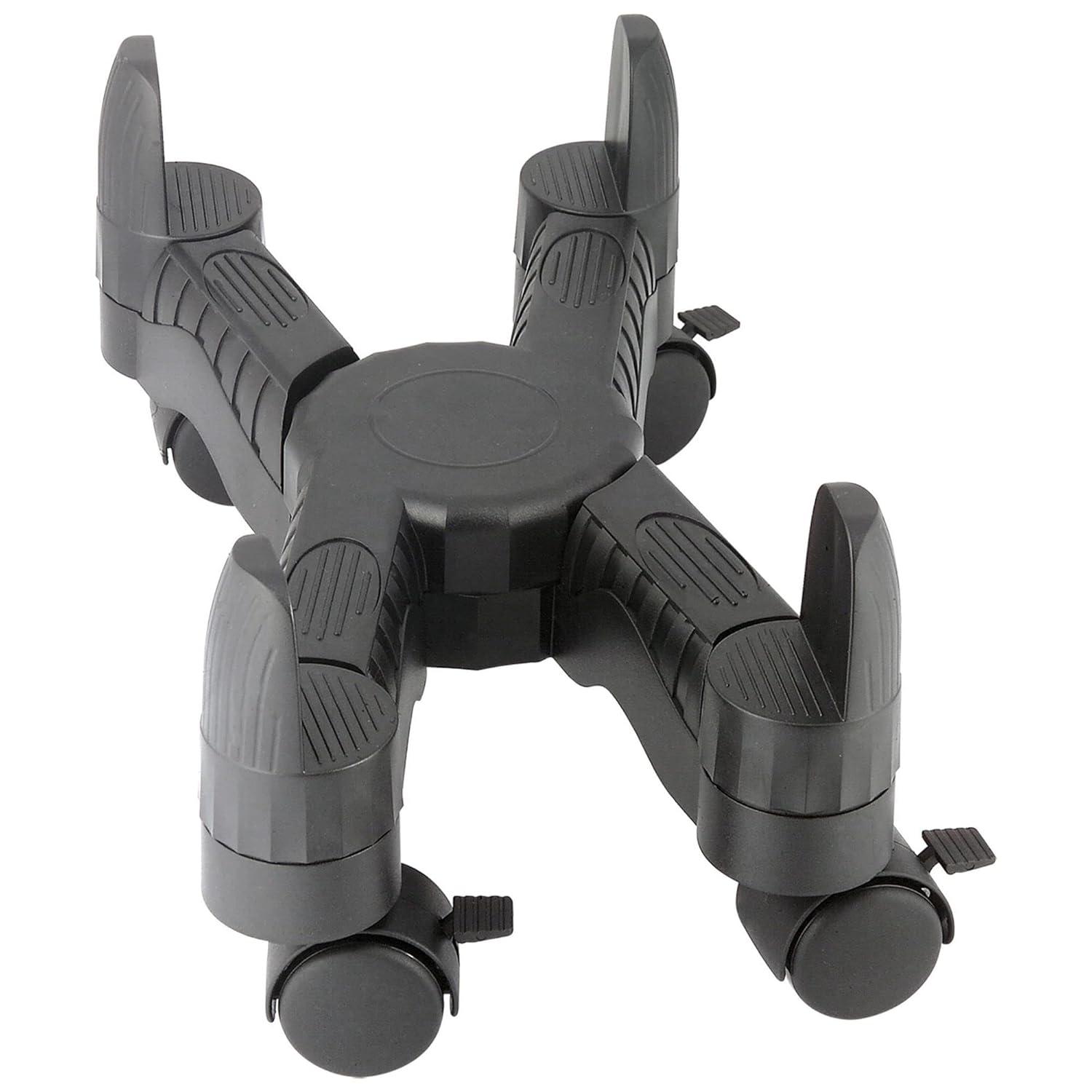 Kantek Mobile Computer CPU Stand, with Adjustable Width and Locking Casters, Black