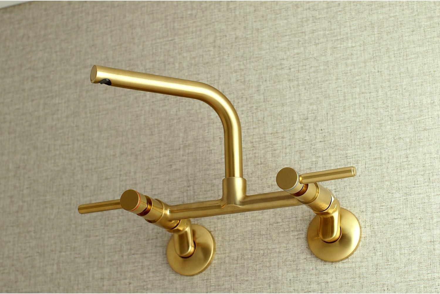Kingston Brass KS812SB Kingston Brass Concord Double-Handle 2-Hole Wall-Mount Bridge Kitchen Faucet