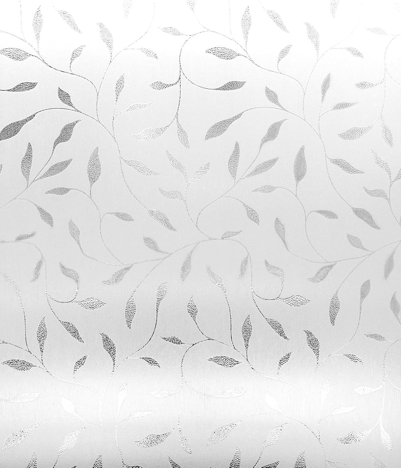 Etched Leaf Clear Decorative Privacy Window Film with UV Protection