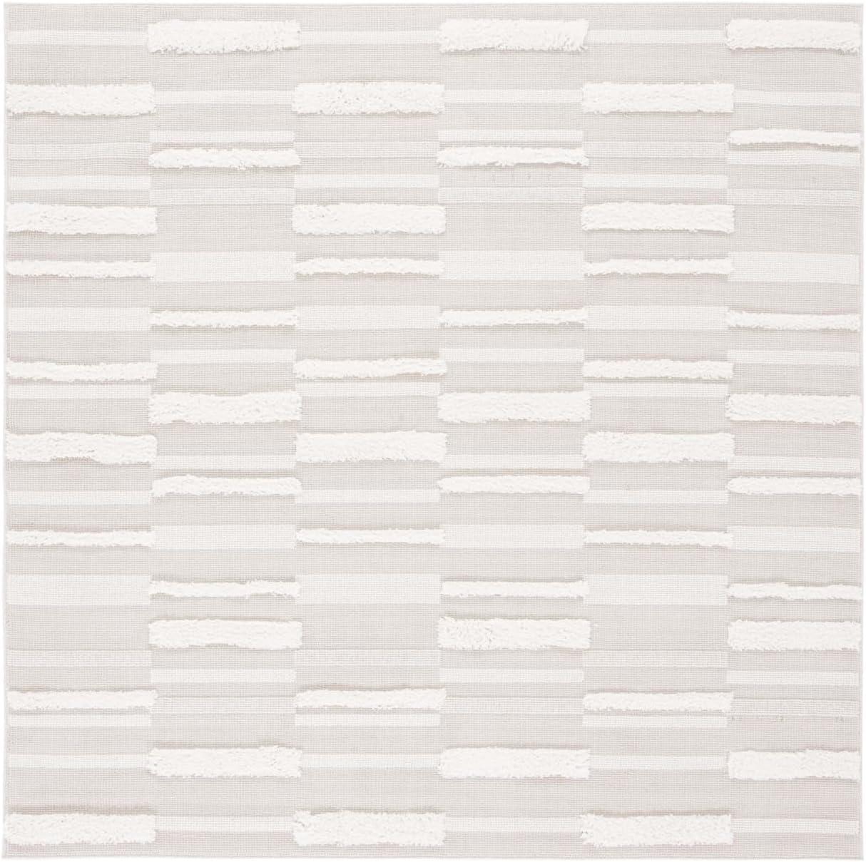 Trends TRD120 Power Loomed Area Rug - Beige/Ivory - 6'7"x6'7" - Safavieh.