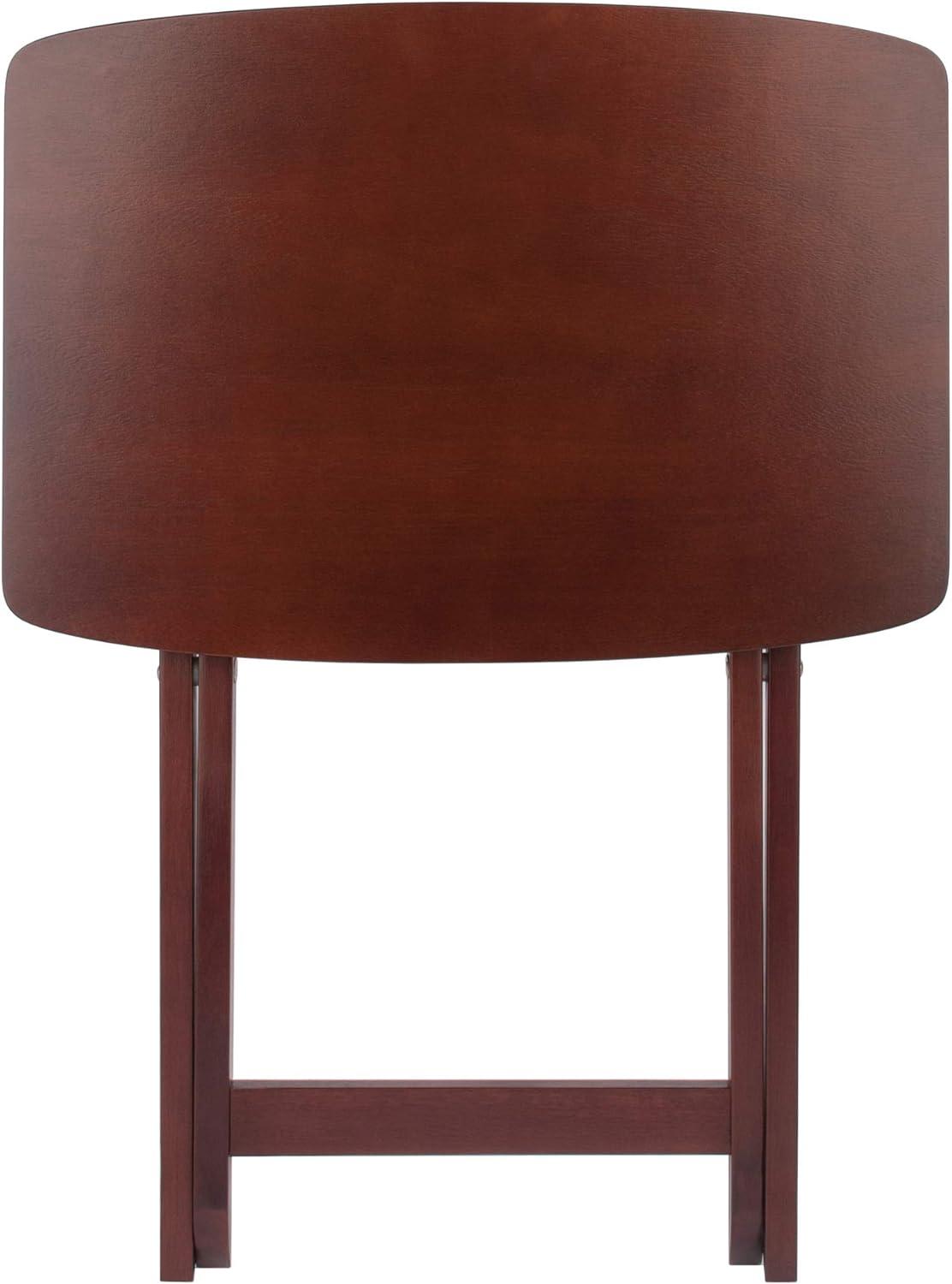 2pc Darlene Snack Table Set Walnut - Winsome: Portable, No Assembly Required, Space-Saving Design
