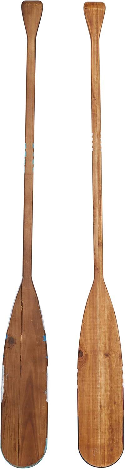 DecMode Multi Colored Wood Novelty Canoe Oar Paddle Wall Decor with Arrow and Stripe Patterns (2 Count)