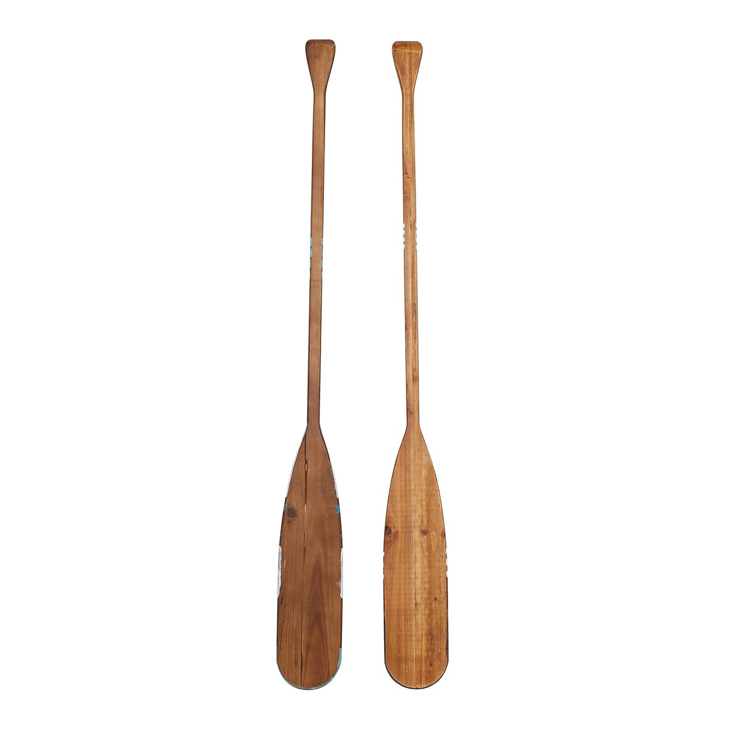 DecMode Multi Colored Wood Novelty Canoe Oar Paddle Wall Decor with Arrow and Stripe Patterns (2 Count)