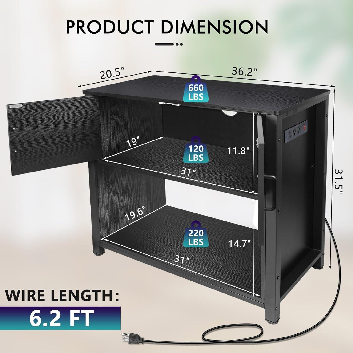 Tucker Murphy Pet™ Fish Tank Stand - 55-75 Gallon Wooden Aquarium Stand With Storage Cabinet For Fish Tank Accessories - 770 LBS Capacity, 51"X19.6"X35"H