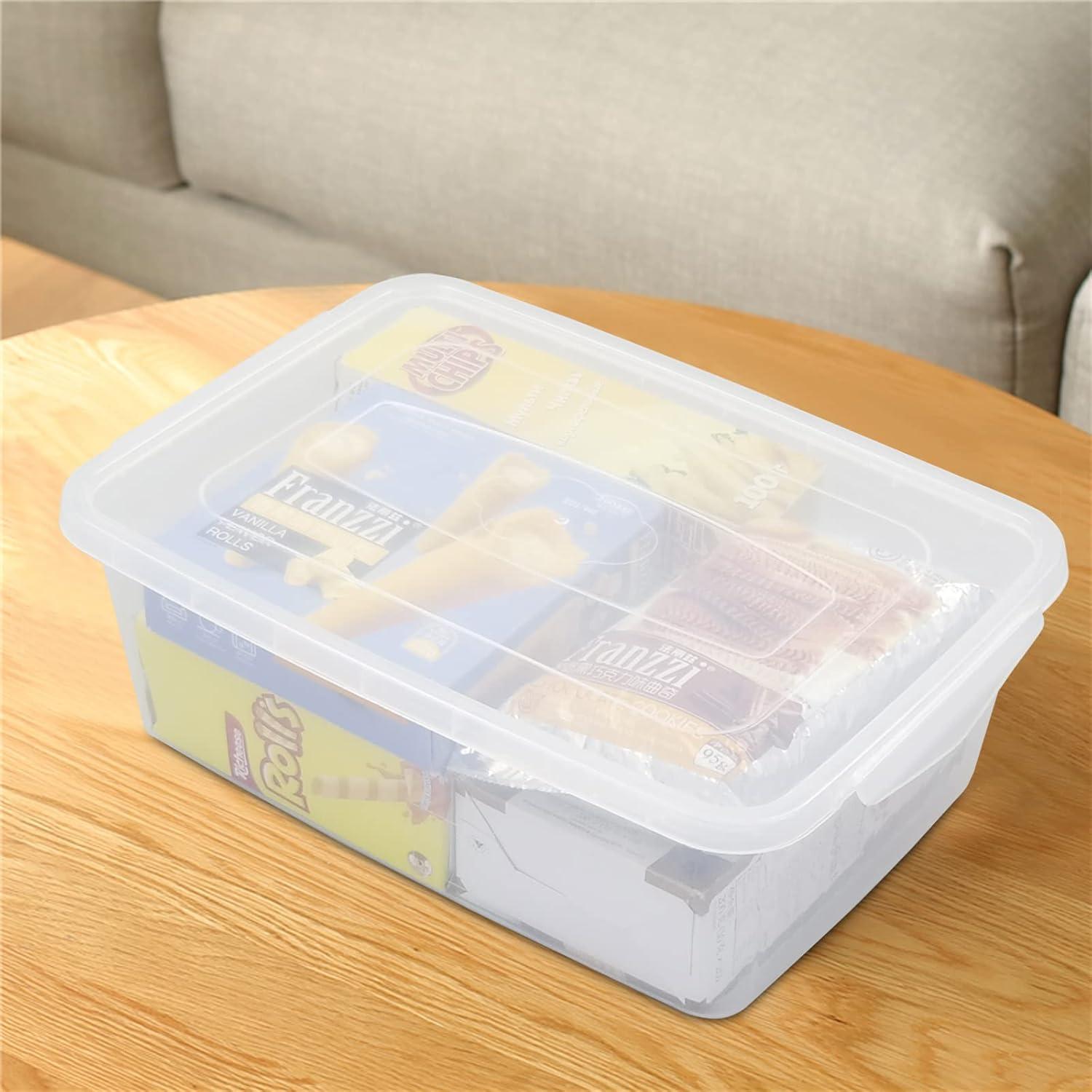 4-Pack 14 L Clear Dough Proofing Box, Food Pizza Storage Container