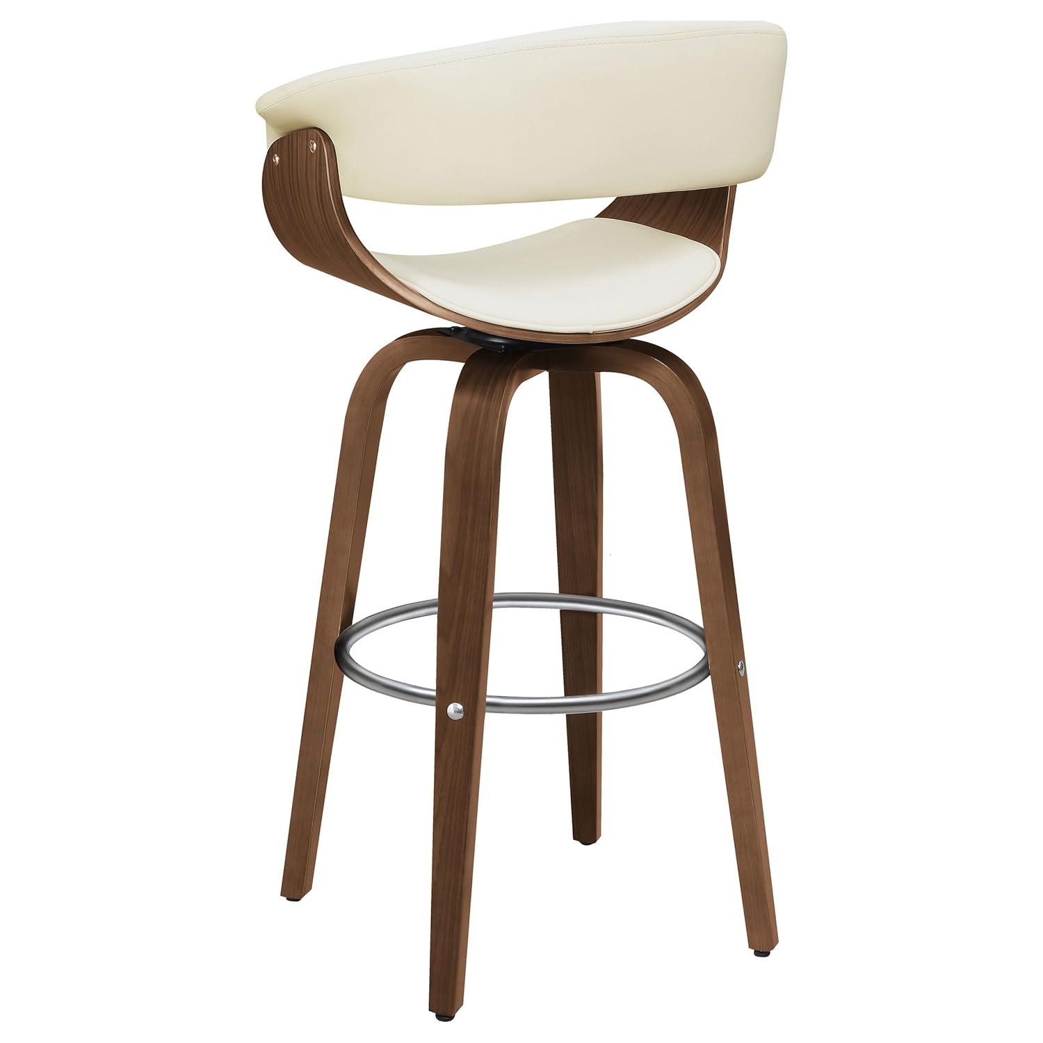 Ebern Designs Freidin Upholstered Swivel Bar Stool Walnut
