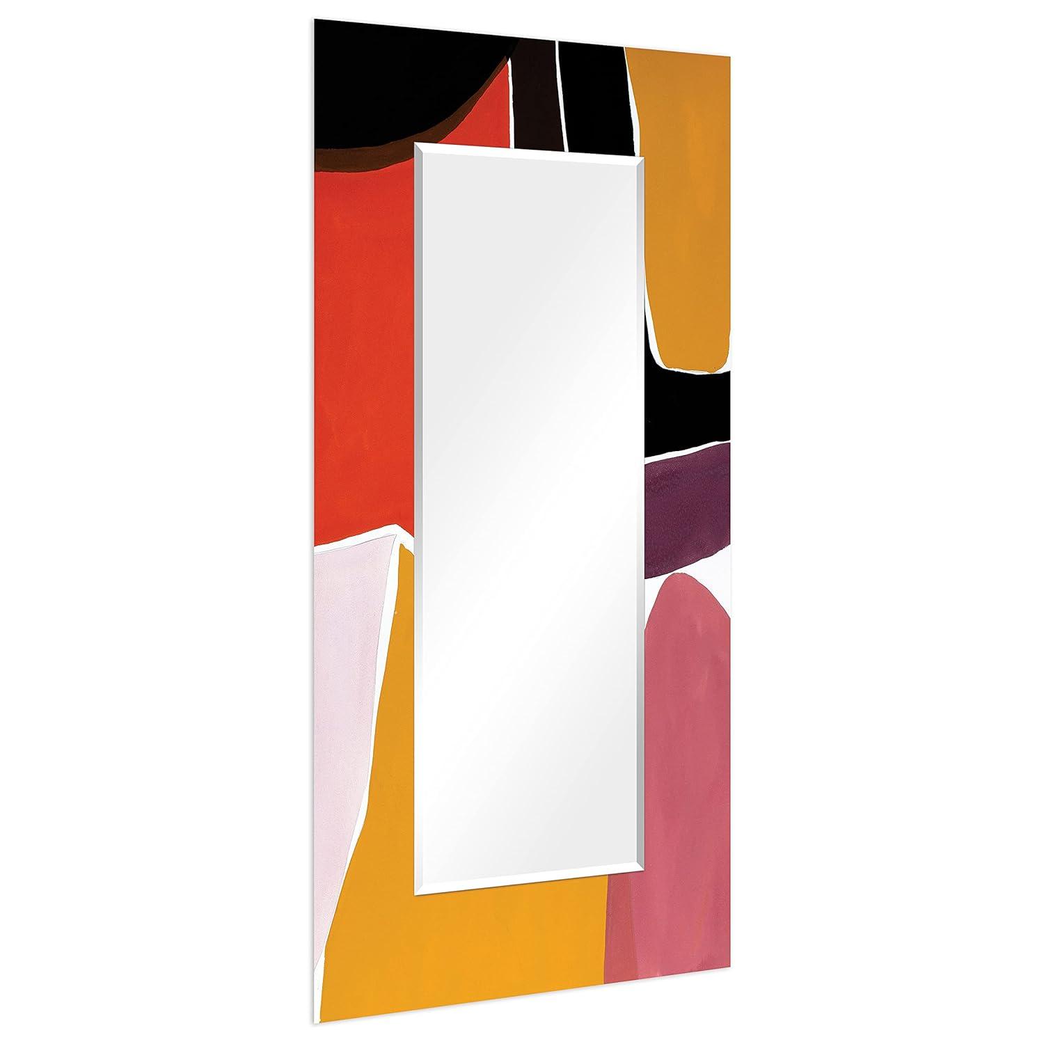 Empire Art Direct Finale I Rectangular Beveled Mirror on Free Floating Reverse Printed Tempered Art Glass, 72" x 36" x 0.4", Ready to Hang