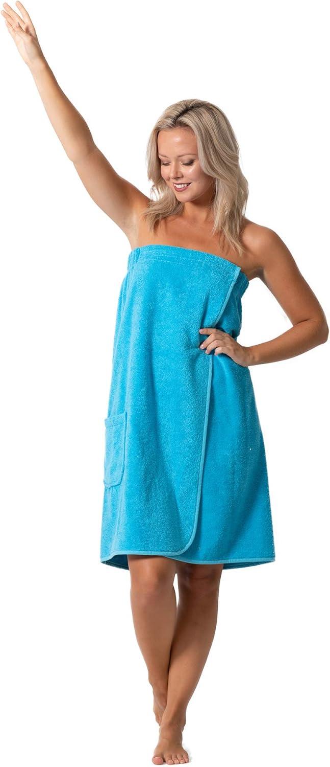Turquaz Linen Turquoise Waffle Spa Bath Wrap