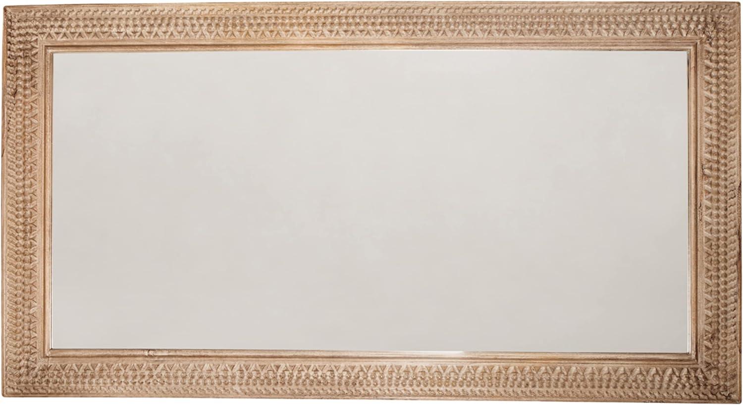Brown Carved Wood 78" Full Length Floor Mirror