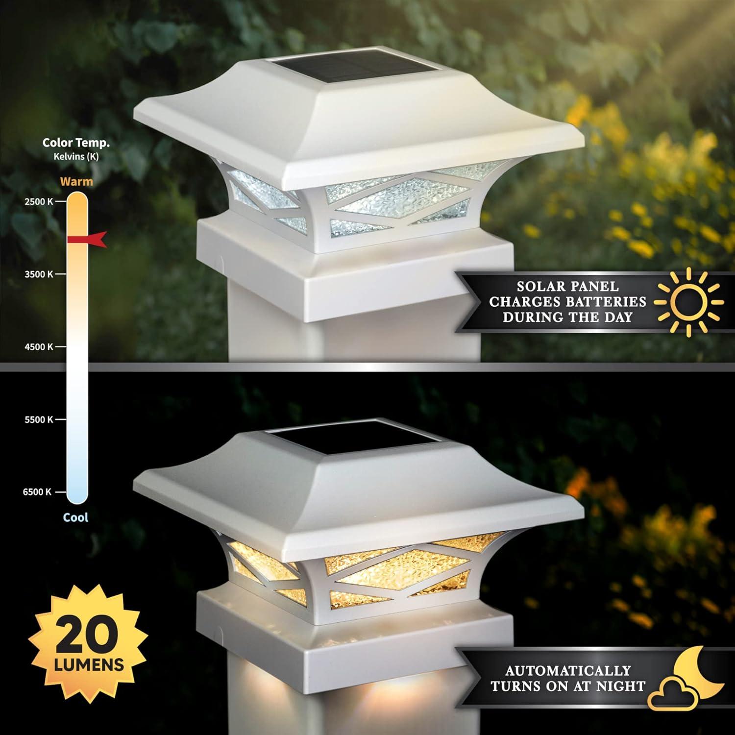 Classy Caps Kingsbridge 4 1/4" High Black Dual Lighted LED Solar Post Cap