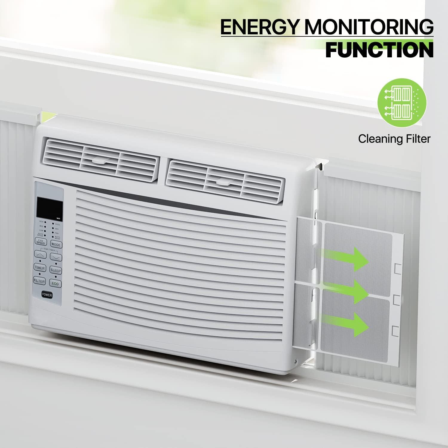 Bring Home Furniture 6000 BTU Smart Window Air Conditioner with WiFi/App Control & Energy Star 24H Timer & Remote Included Cools 250 Sq.Ft. for Bedroom Living Room