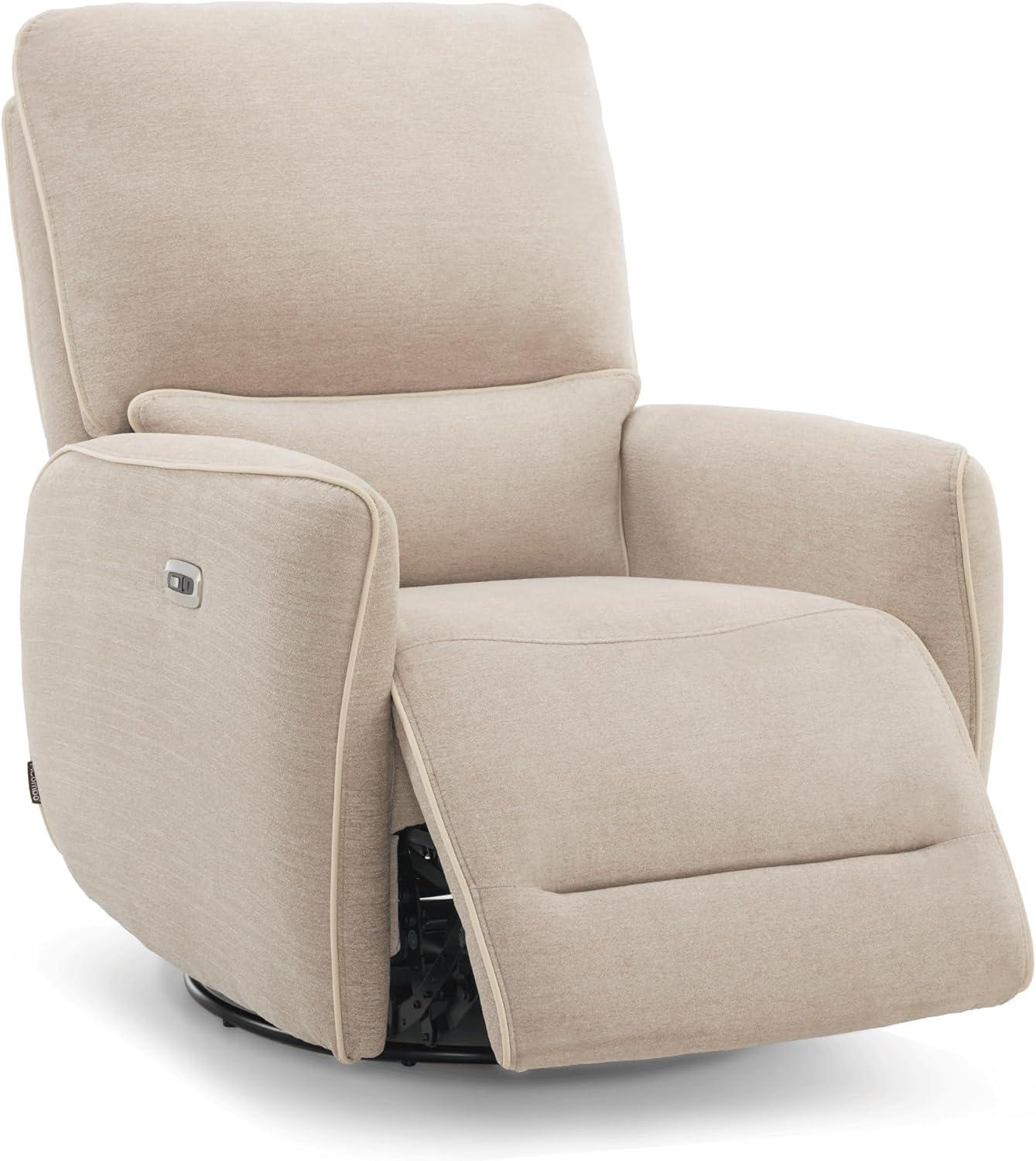 Power Swivel Glider Power Recliner Chair, Electric Rocker Recliner Chairs with USB Ports For Nursery, Fabric