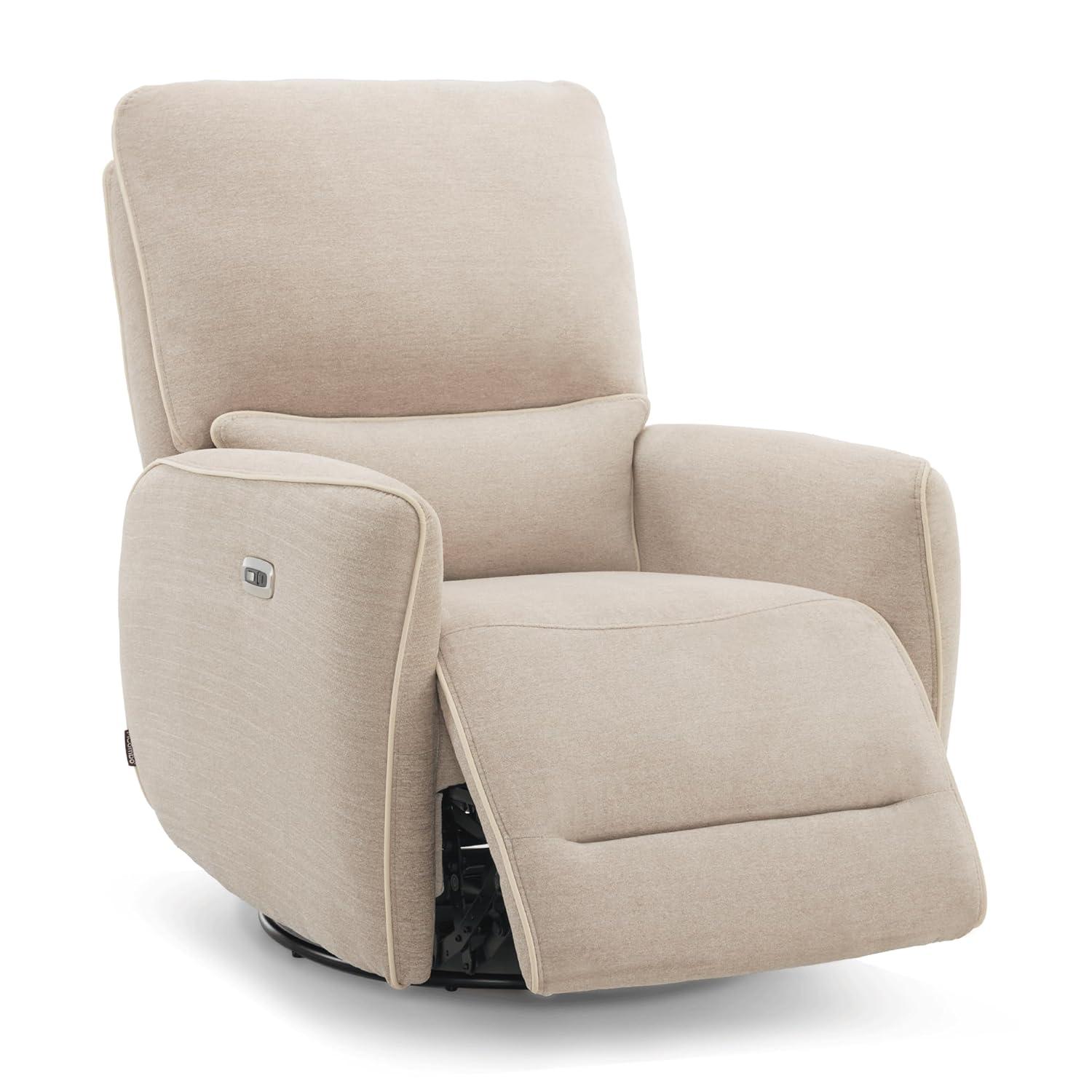 Power Swivel Glider Power Recliner Chair, Electric Rocker Recliner Chairs with USB Ports For Nursery, Fabric