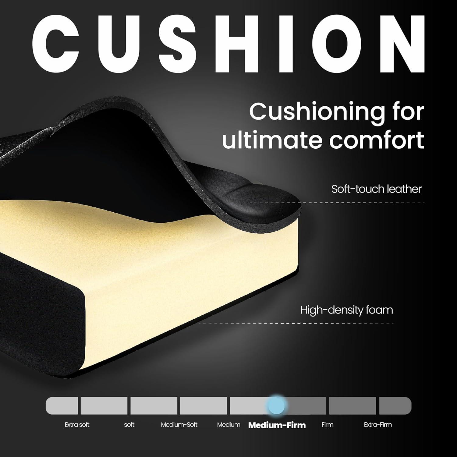 N-GEN Adjustable Ergonomic Faux Leather Swiveling PC & Racing Game Office Desk Chair with Flip-Up Arms